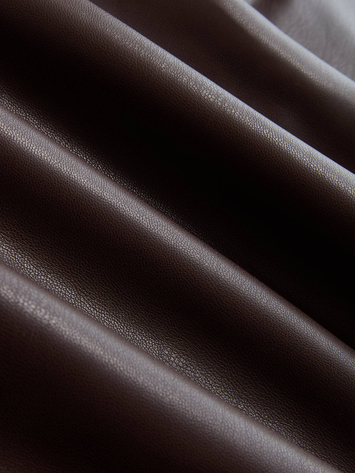 Mock Neck Ruched Cap-Sleeve Faux Leather Top-Chicvia