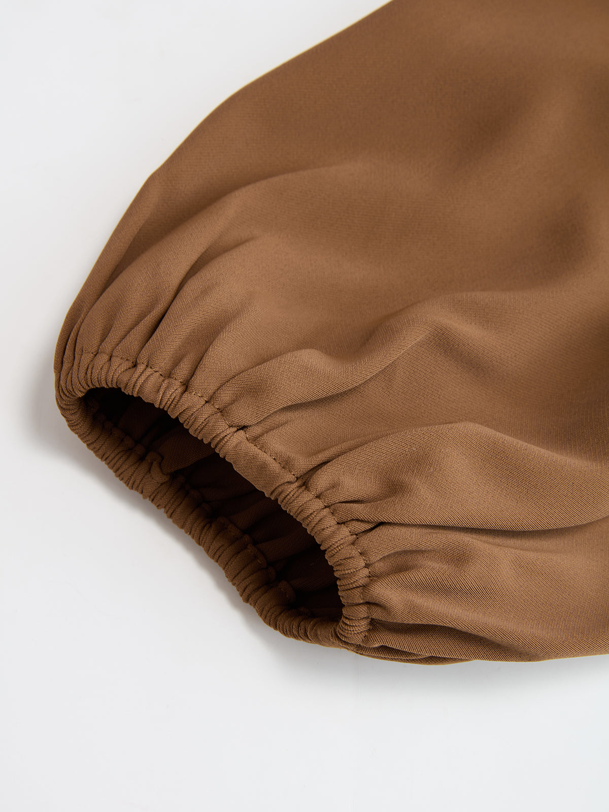 Loose Ruched Puff-Sleeve Cropped Blouse-Chicvia