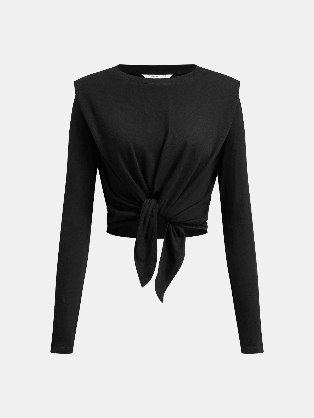 Knot Detail Long-Sleeve Top-Chicvia