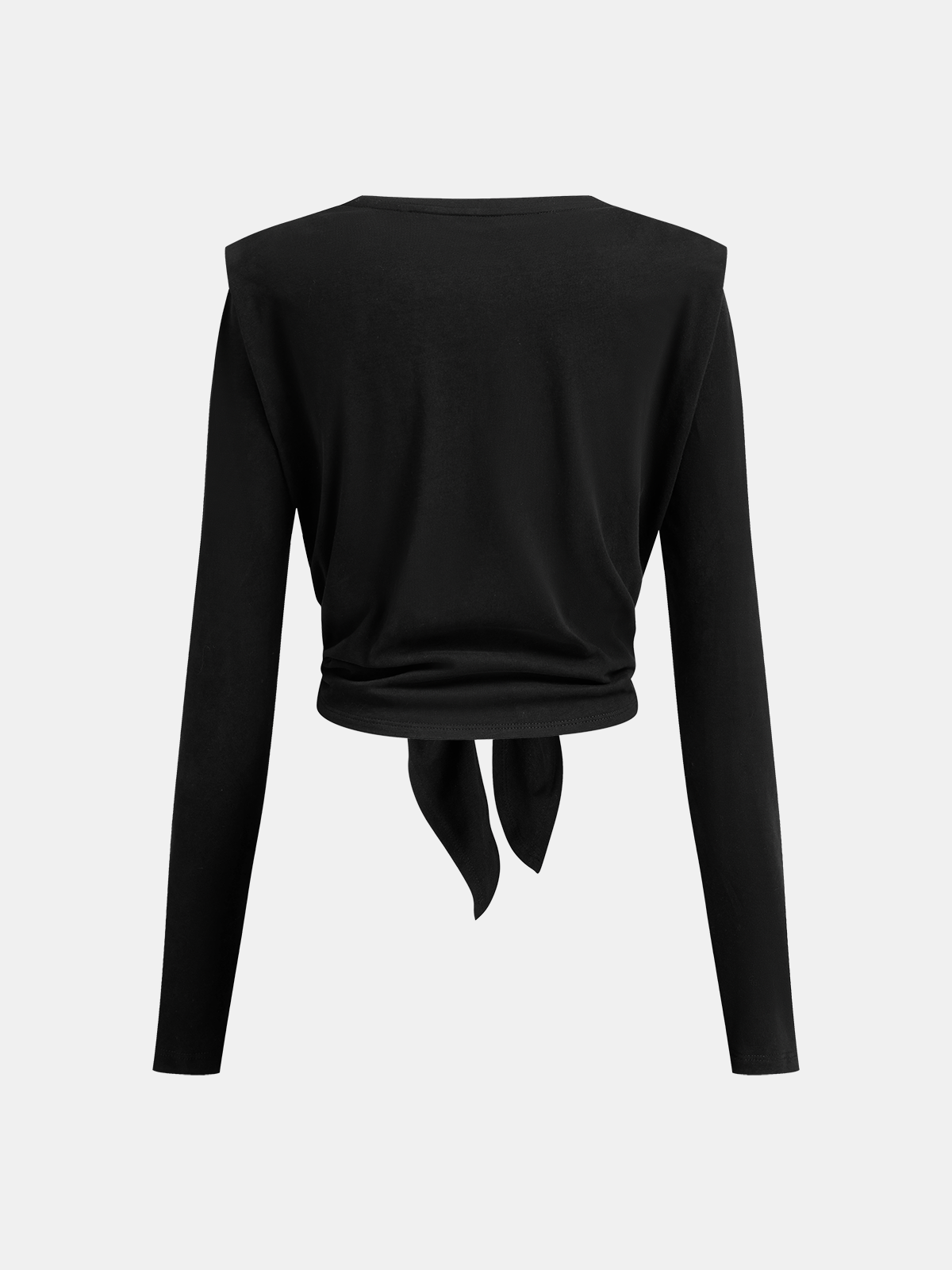 Knot Detail Long-Sleeve Top-Chicvia