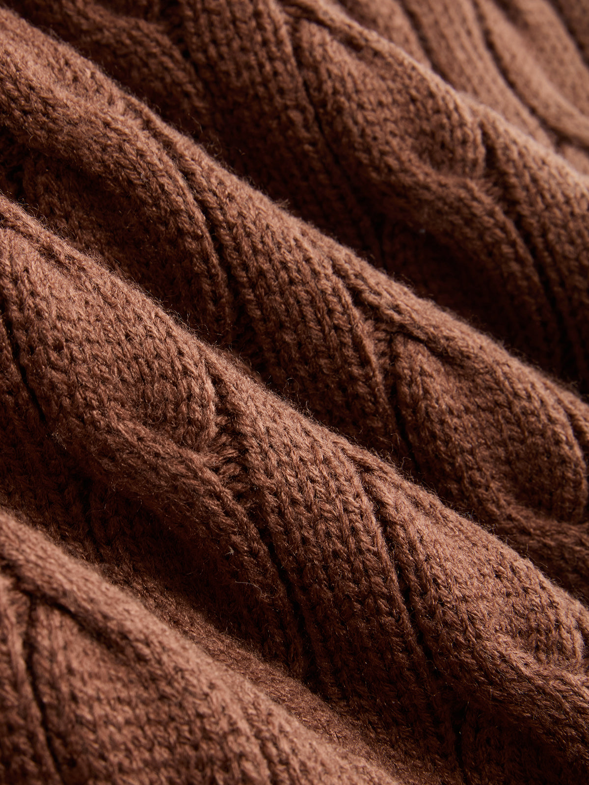 Cable-Knit V-Neck Maxi Sweater Dress-Chicvia