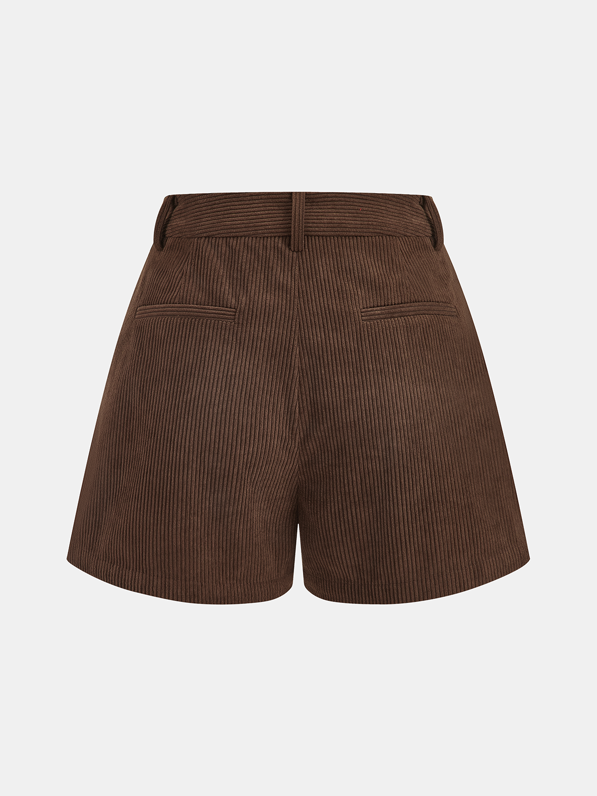 Metal Button Pleated Corduroy Shorts-Chicvia