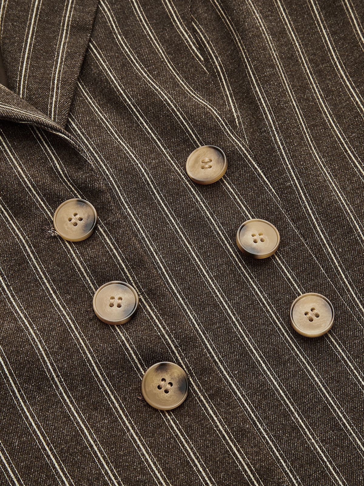 Pinstripe Lapel Fitted Blazer-Chicvia