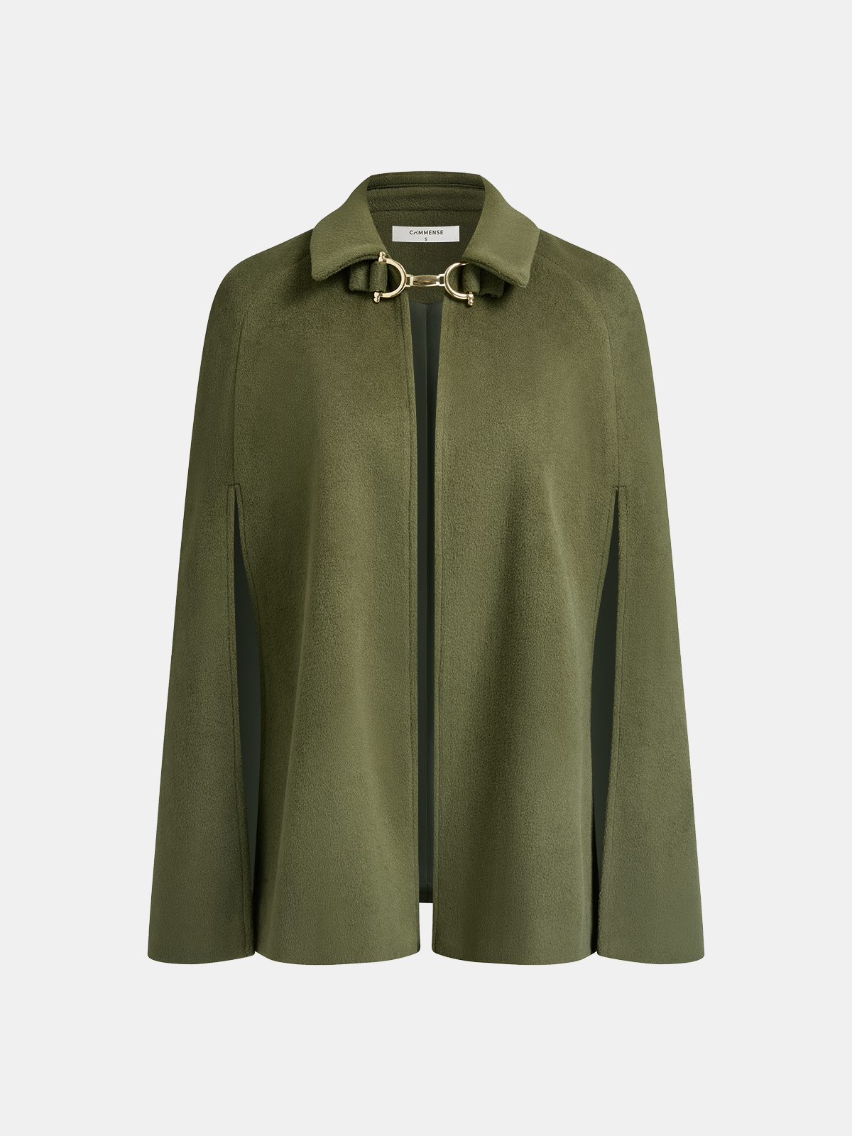 Collared Metal Accent Tweed Cloak-Chicvia