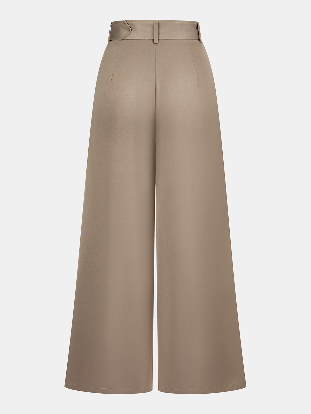 Belted Satin Pleated Wide-Leg Pants-Chicvia