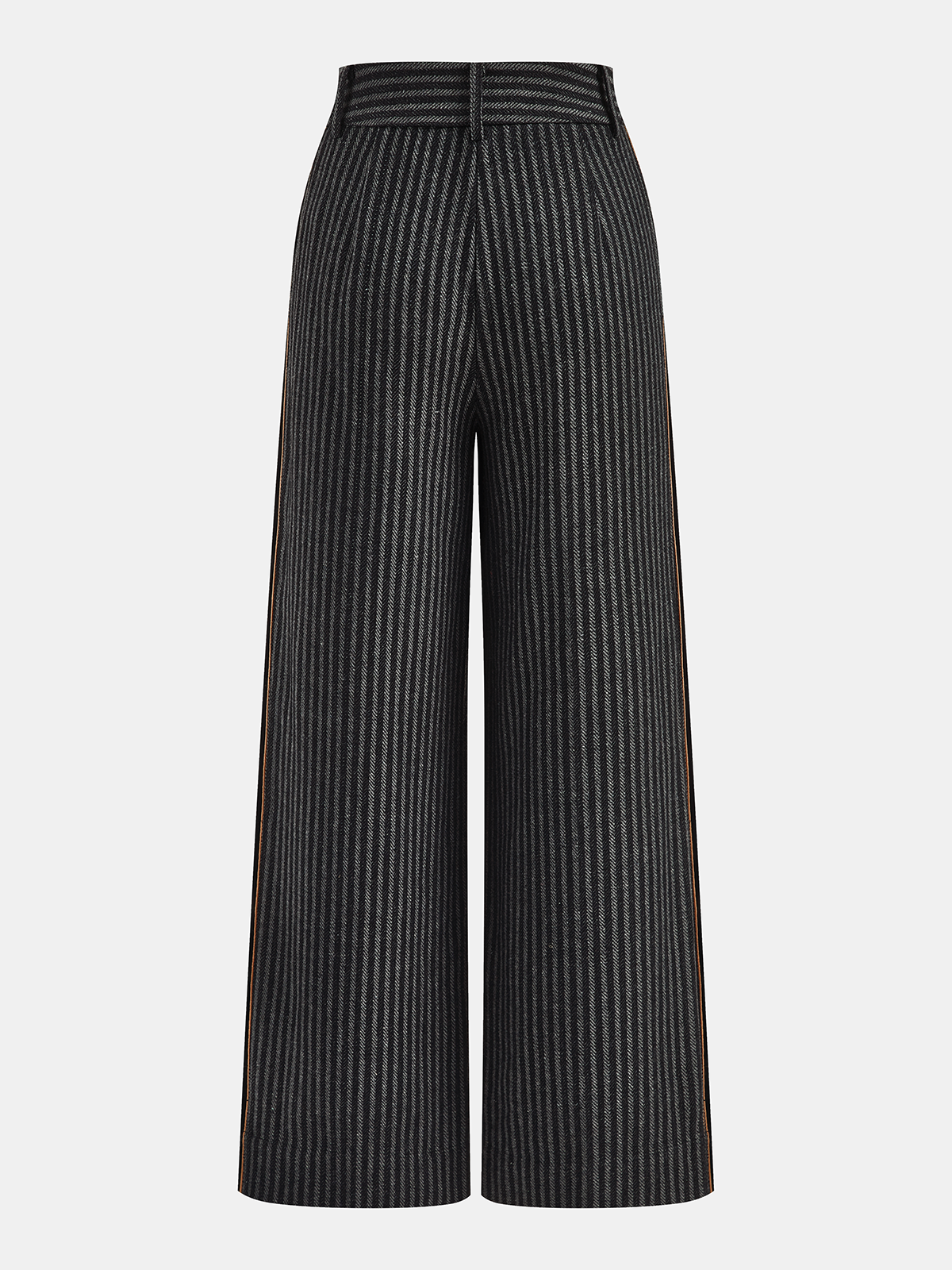 Mid-Waist Pinstripe Wide-Leg Pants-Chicvia