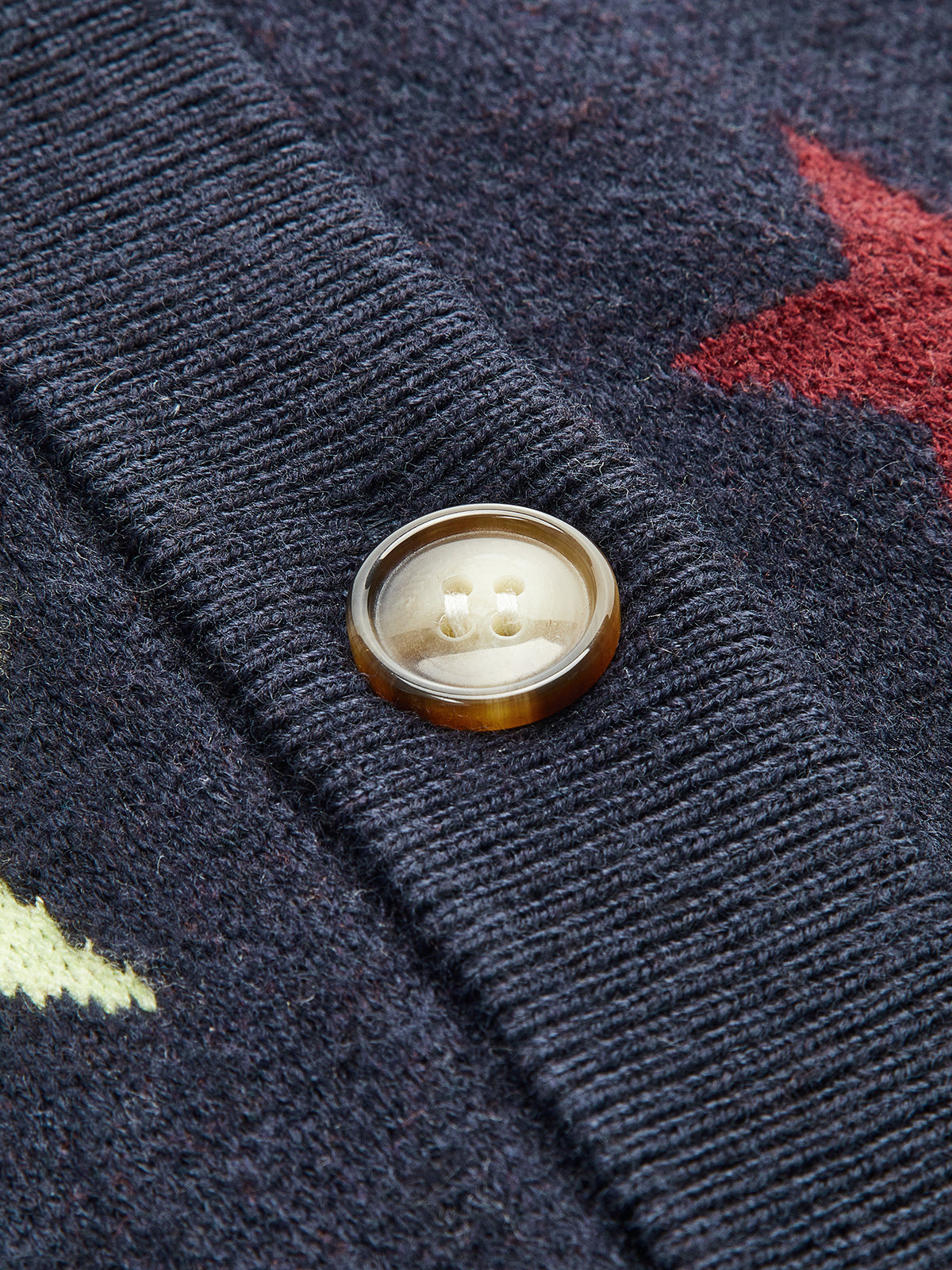 Cashmere-Blend Star-Print V-Neck Cardigan-Chicvia