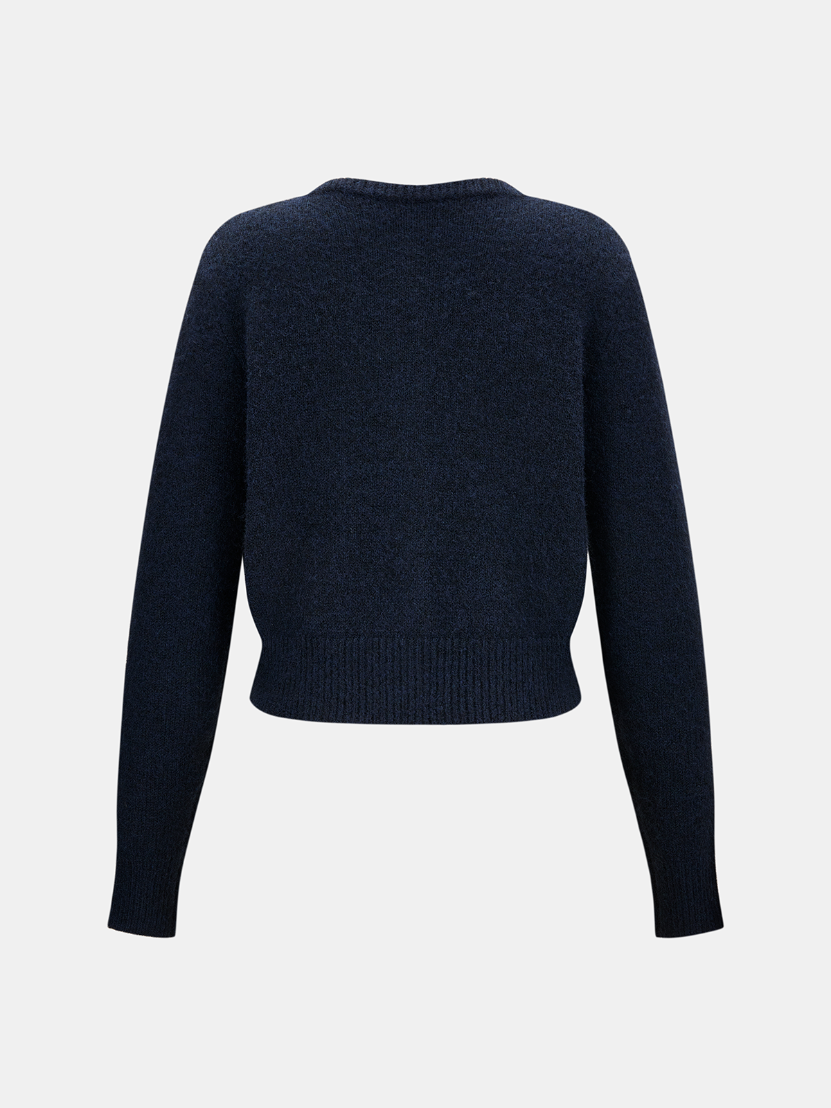 Lace-Trim Button-Front Knit Cardigan-Chicvia