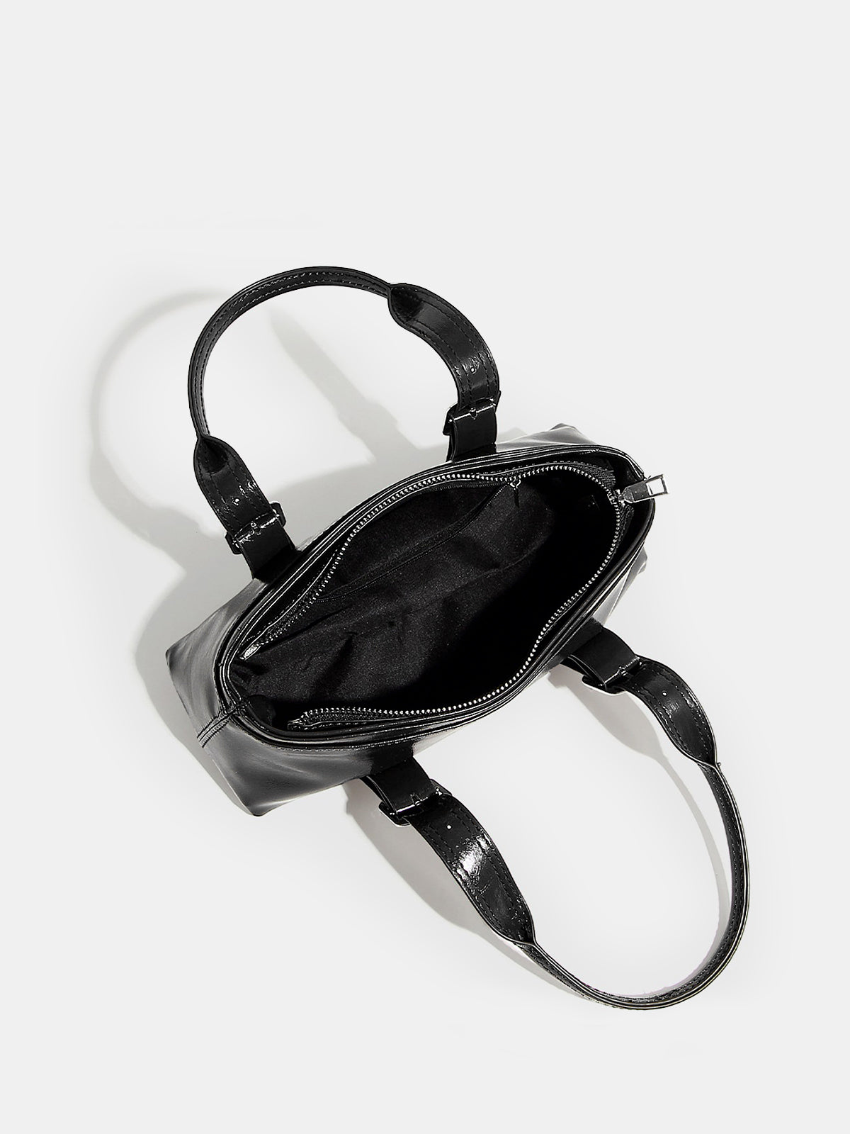 Glossy Buckle Handle Bag-Chicvia