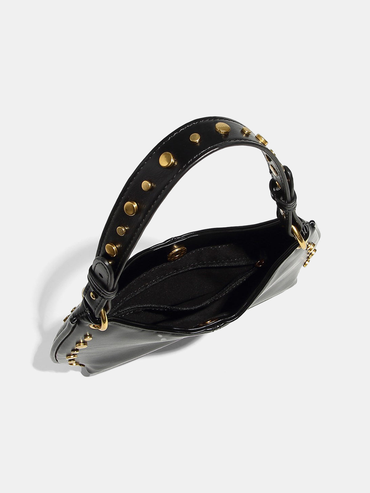 Magnetic Closure Studded Hobo Bag-Chicvia