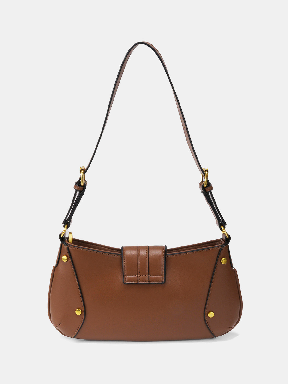 Curved Flap Shoulder Bag-Chicvia