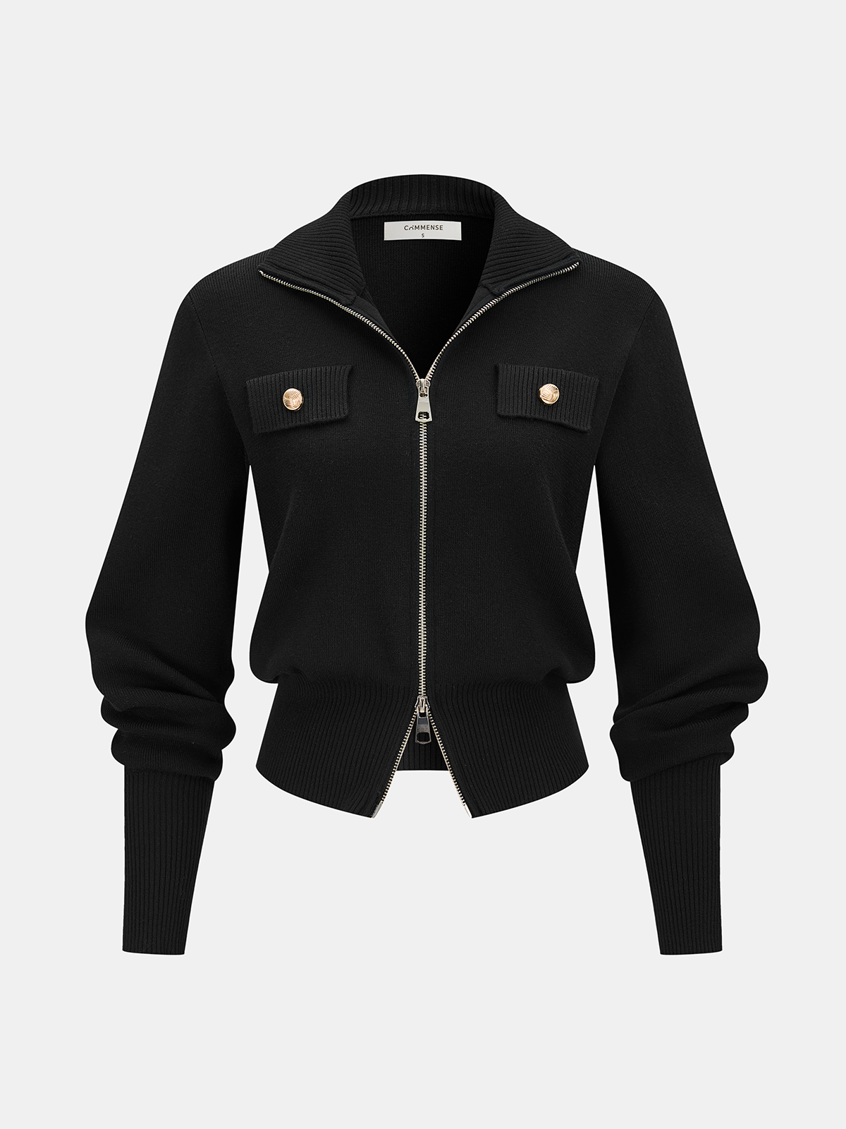 Knit Zipper Jacket & Pencil Skirt Set-Chicvia