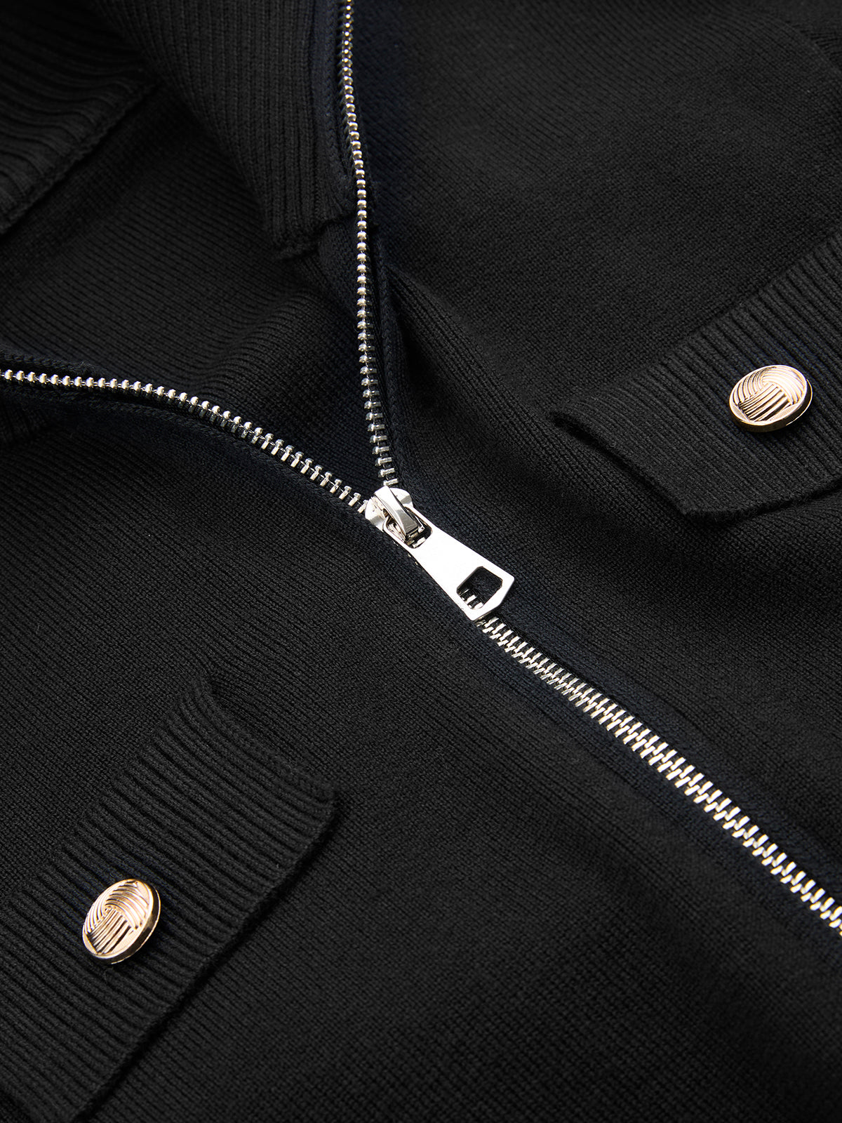 Knit Zipper Jacket & Pencil Skirt Set-Chicvia