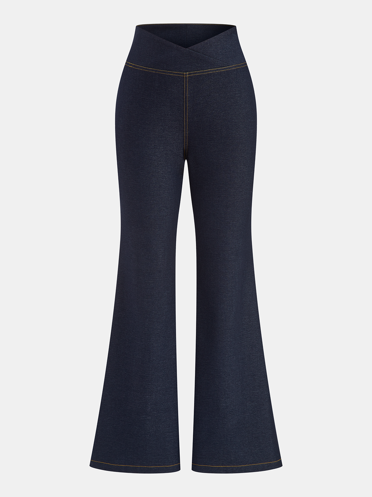 Cross-Over Waist Flared Pants-Chicvia