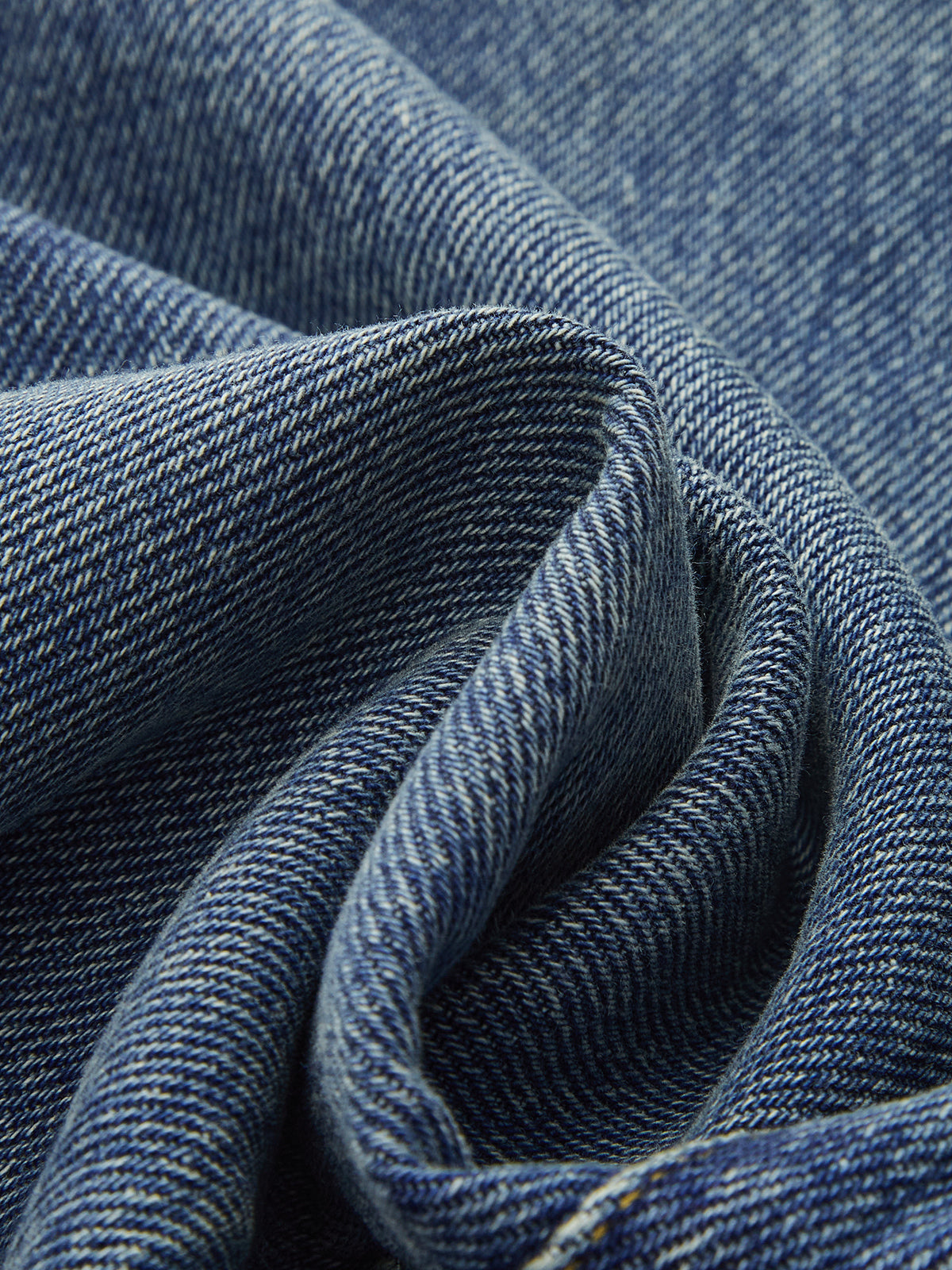 Mid-Waist Denim Curved-Leg Jeans-Chicvia