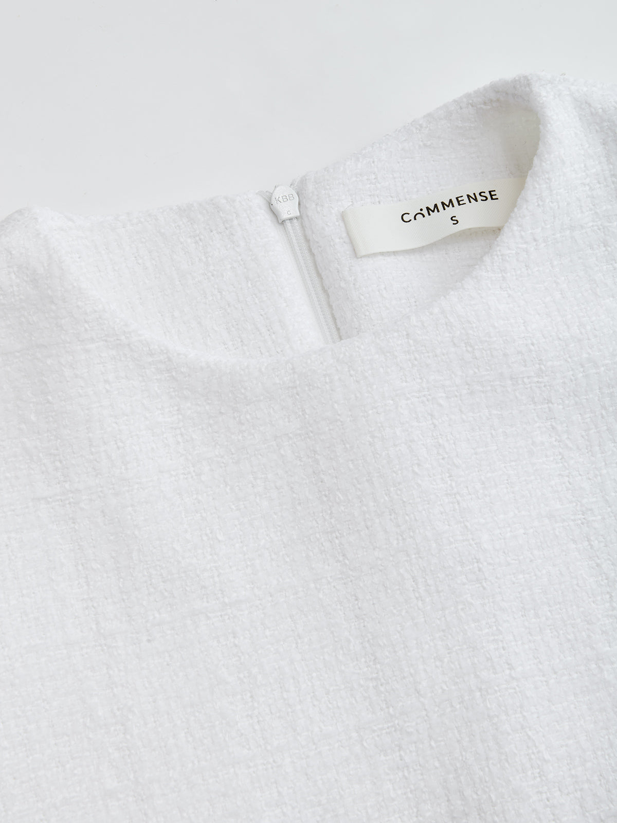 Lace Trim Asymmetric Button Tweed Mini Dress-Chicvia