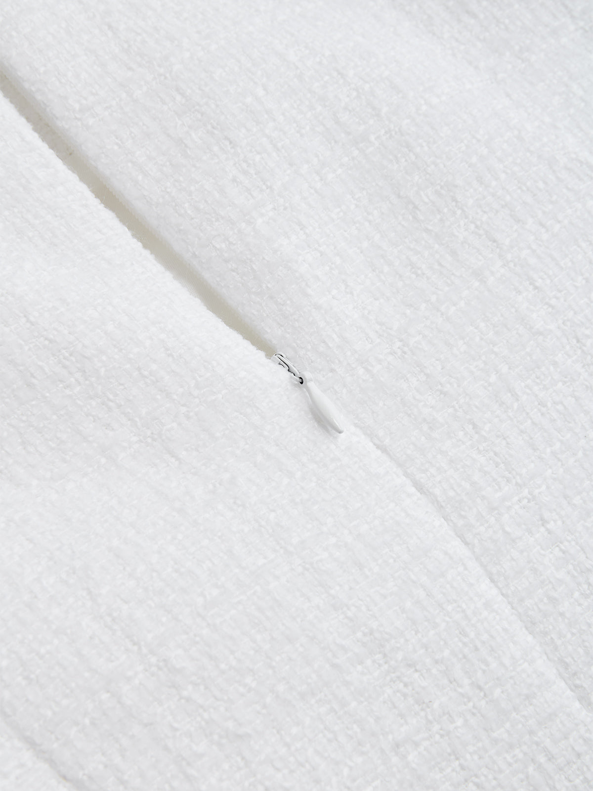 Lace Trim Asymmetric Button Tweed Mini Dress-Chicvia