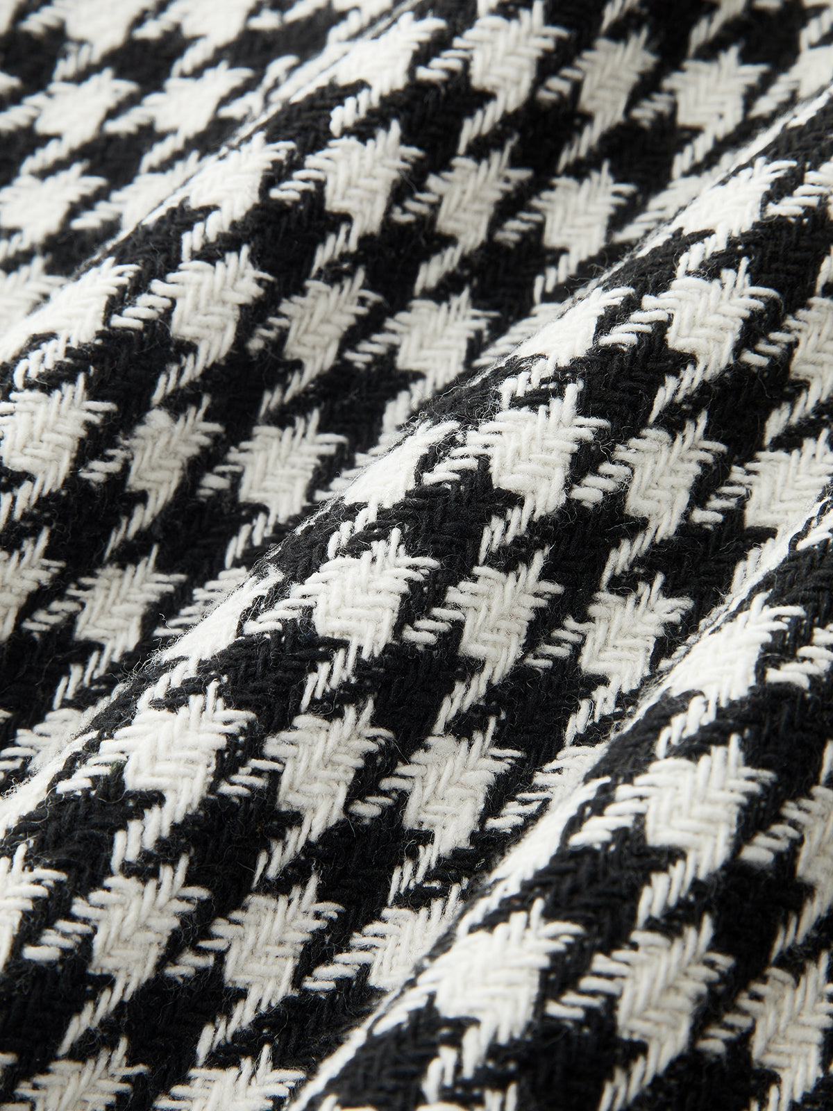 Faux Leather Trim Houndstooth Sleeveless Dress-Chicvia