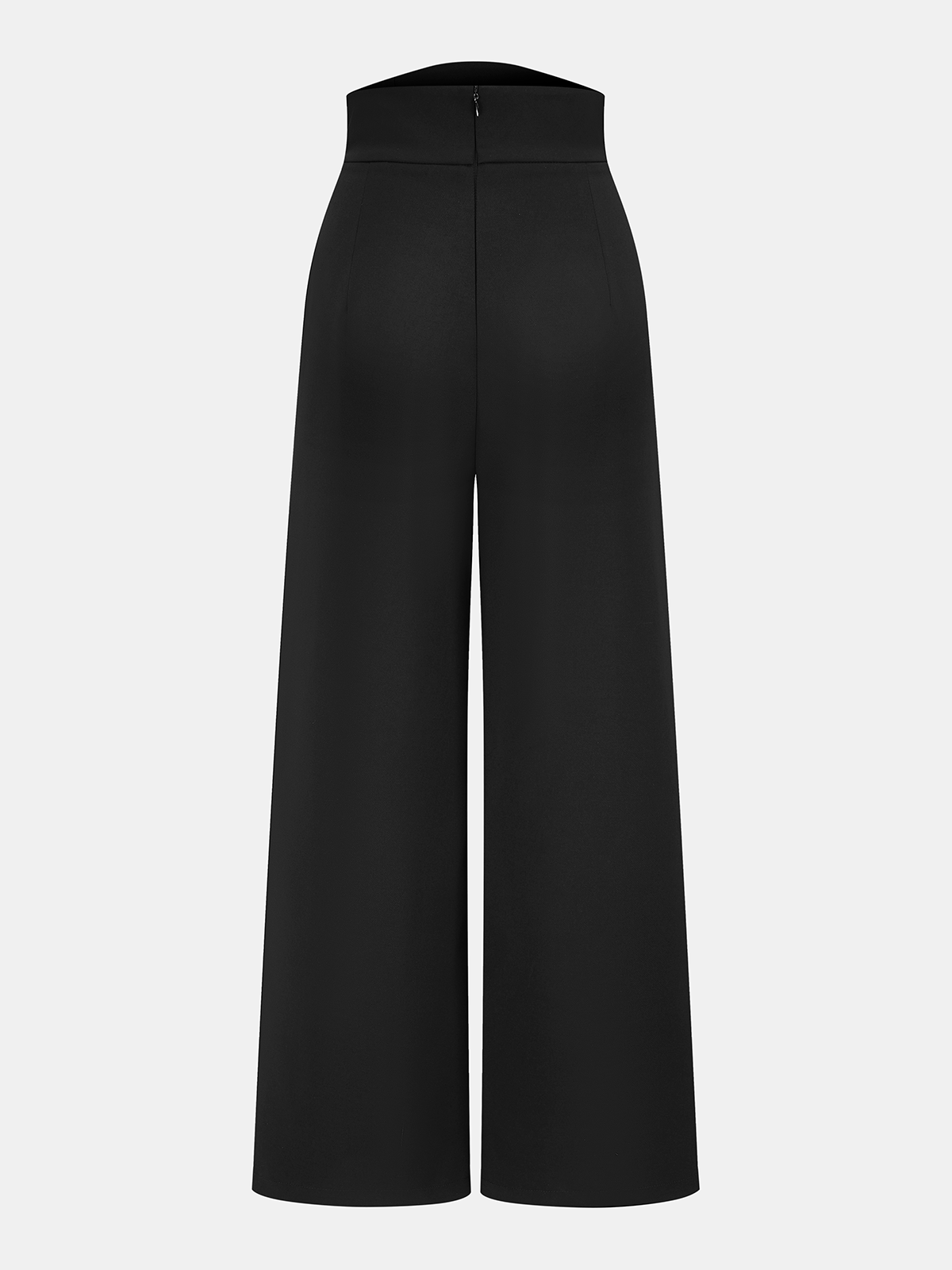 High-Waisted Asymmetrical Wide-Leg Pants-Chicvia