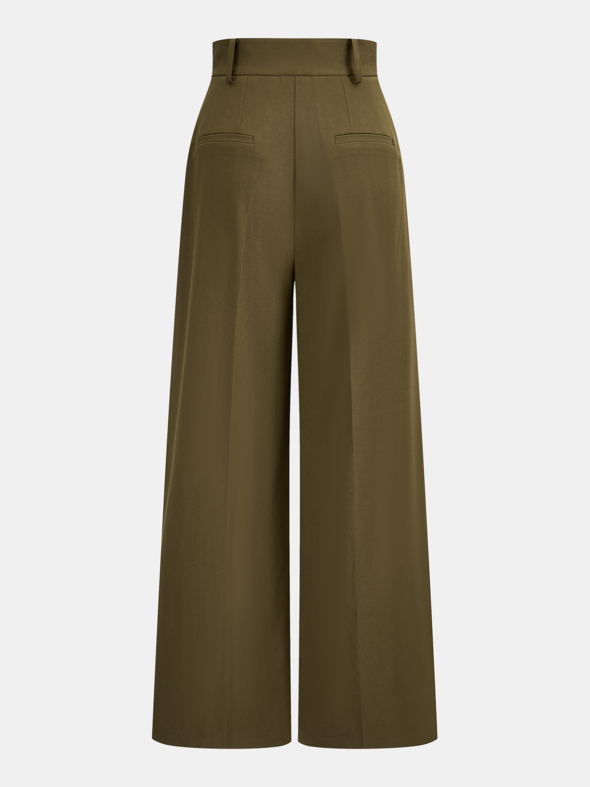 Buckle Detail Wide-Leg Tailored Pants-Chicvia