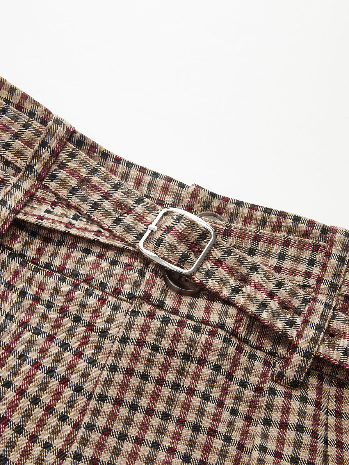 Mid-Waistt Checkered Wide-Leg Pants-Chicvia