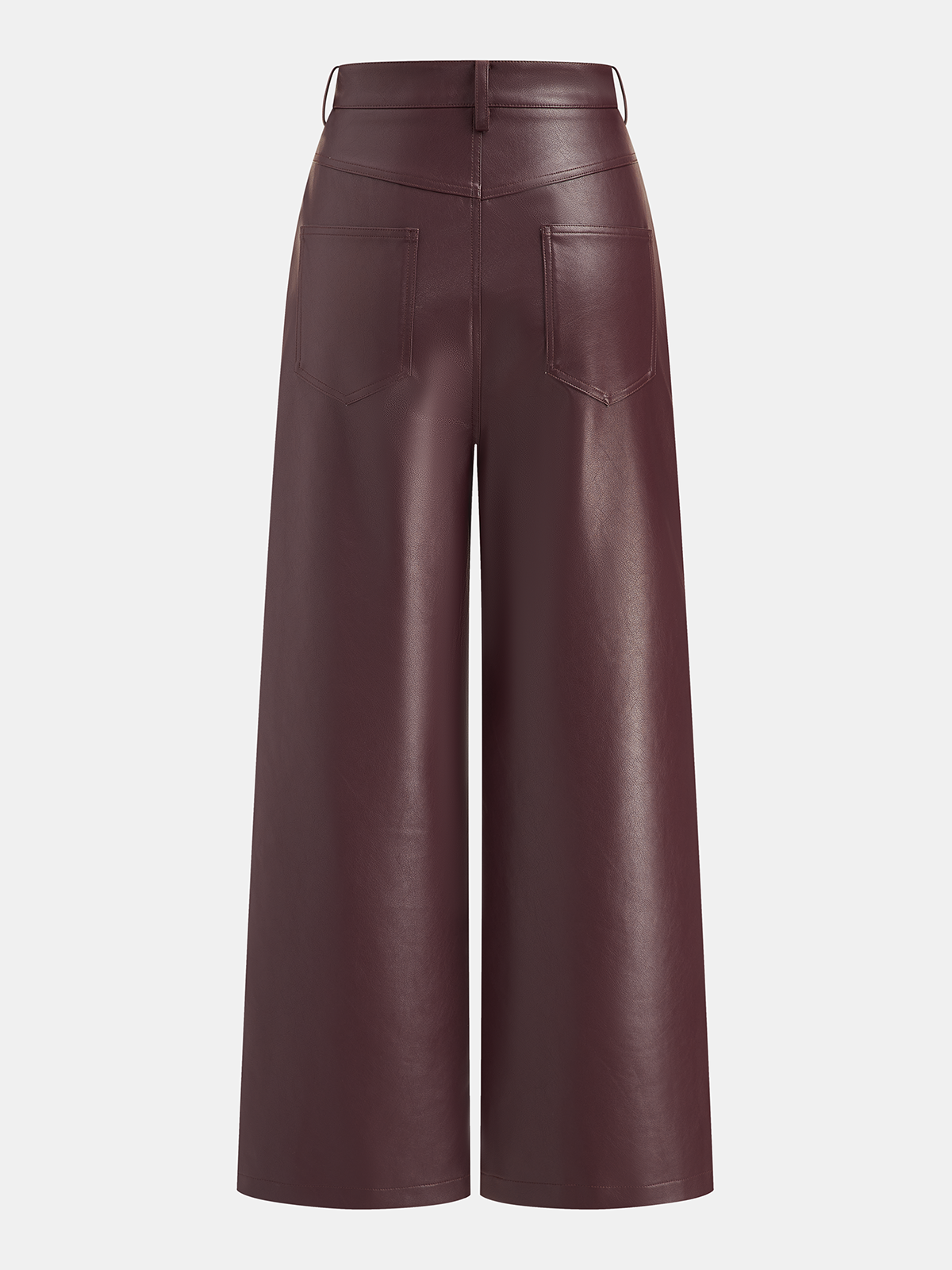 Faux Leather Straight-Leg Pants-Chicvia