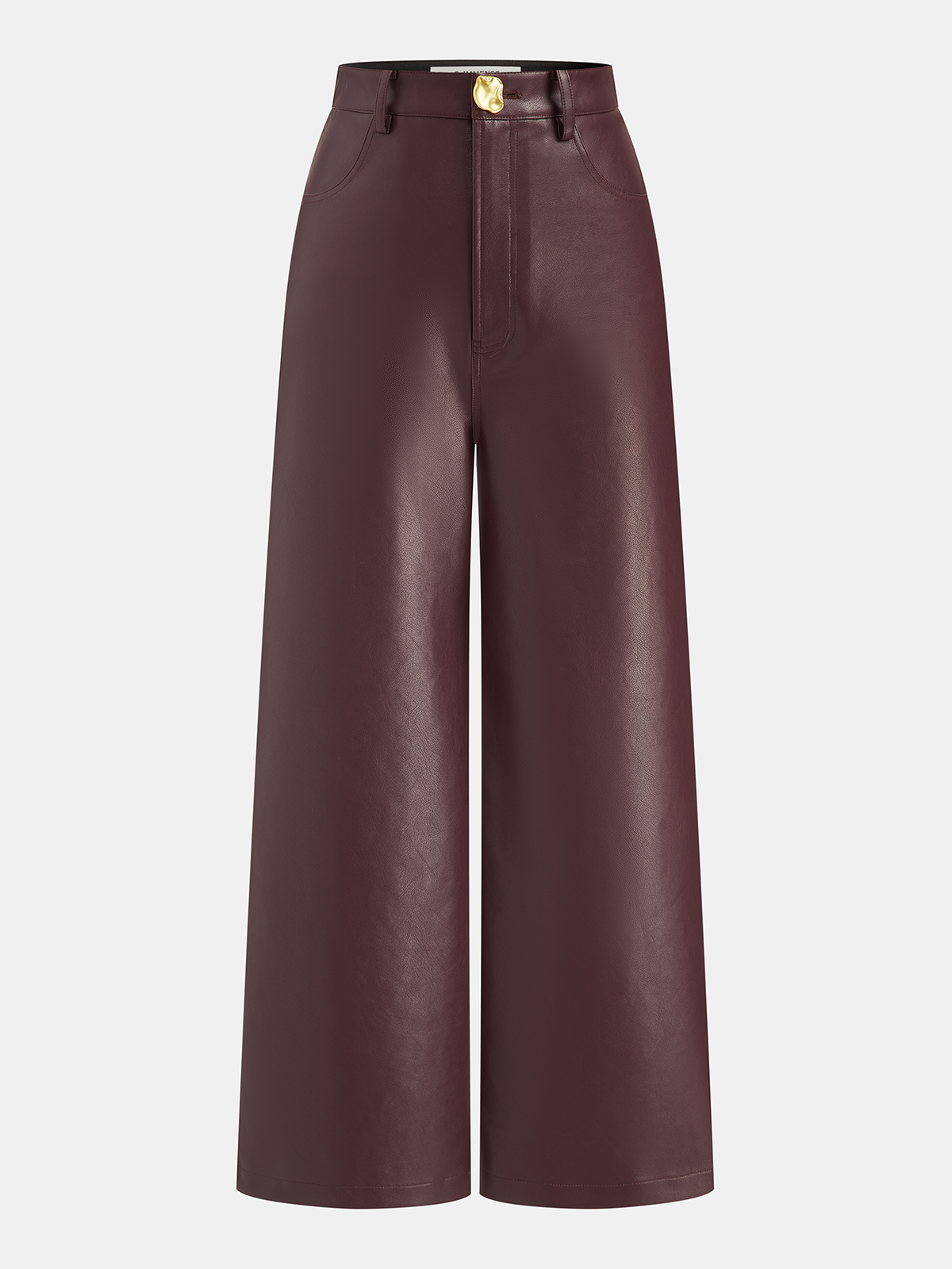 Faux Leather Straight-Leg Pants-Chicvia