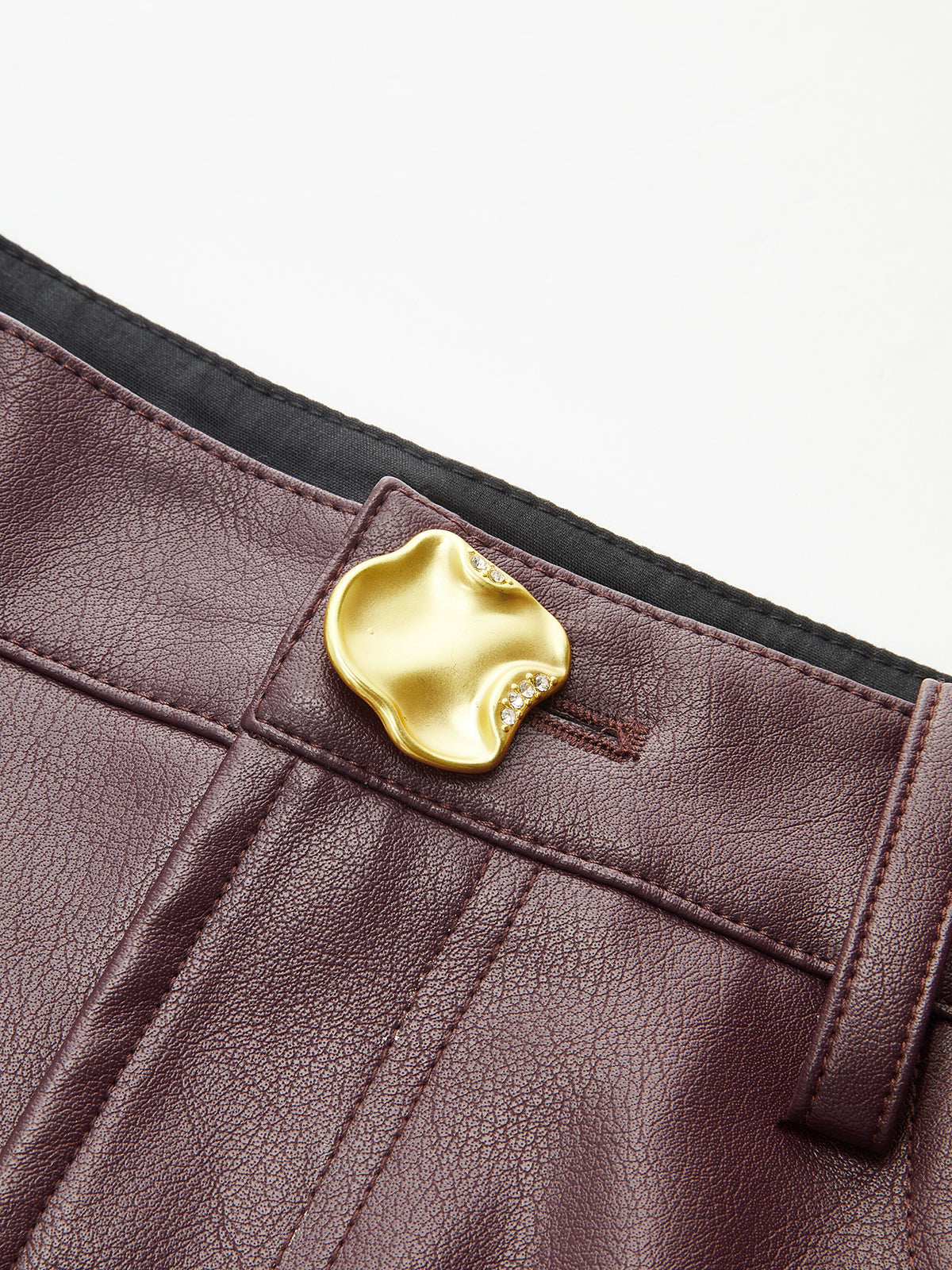 Faux Leather Straight-Leg Pants-Chicvia