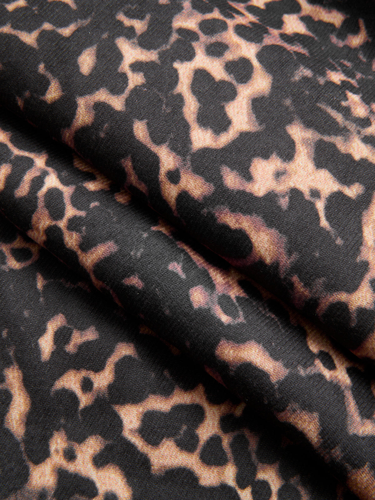 Leopard Print Pleated Wide-Leg Pants-Chicvia