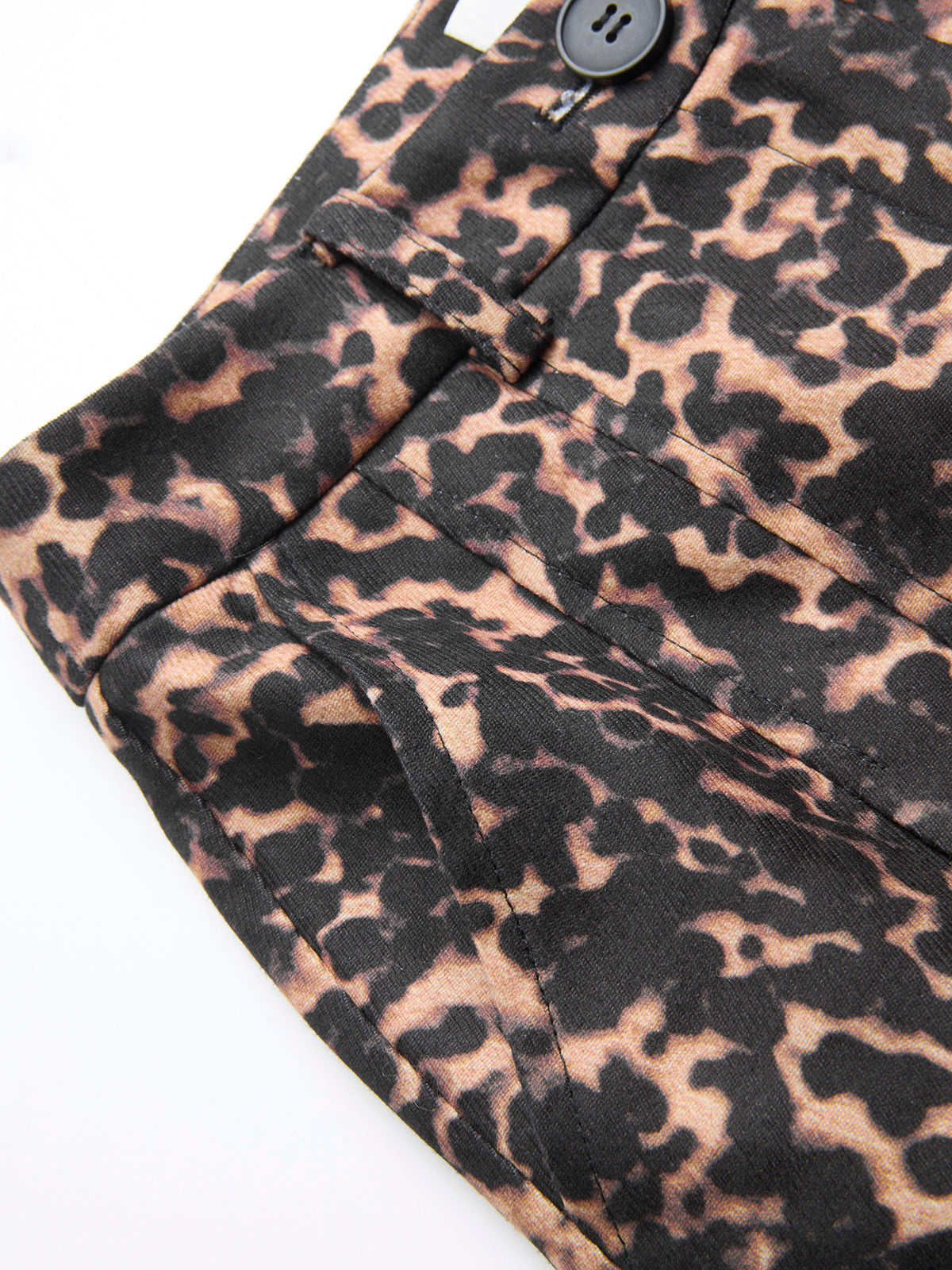 Leopard Print Pleated Wide-Leg Pants-Chicvia