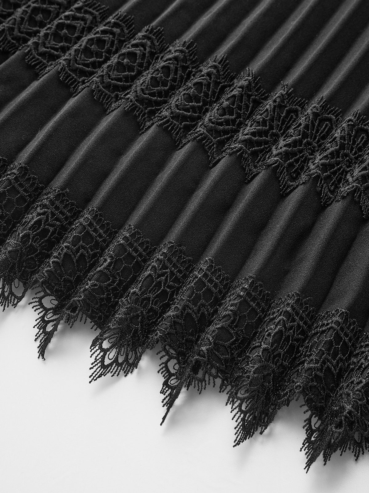 Lace Trim Pleated Sleeveless-Chicvia