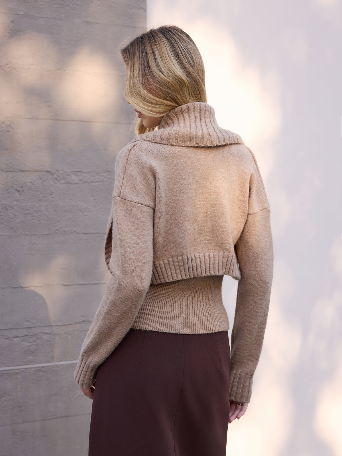 Knot Front Strapless Top & Cardigan Two-Piece Set-Chicvia