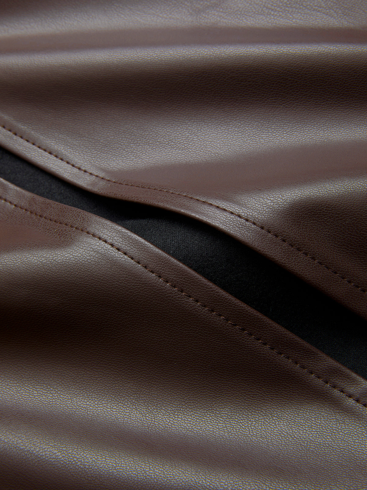 Faux Leather Midi Pencil Skirt-Chicvia