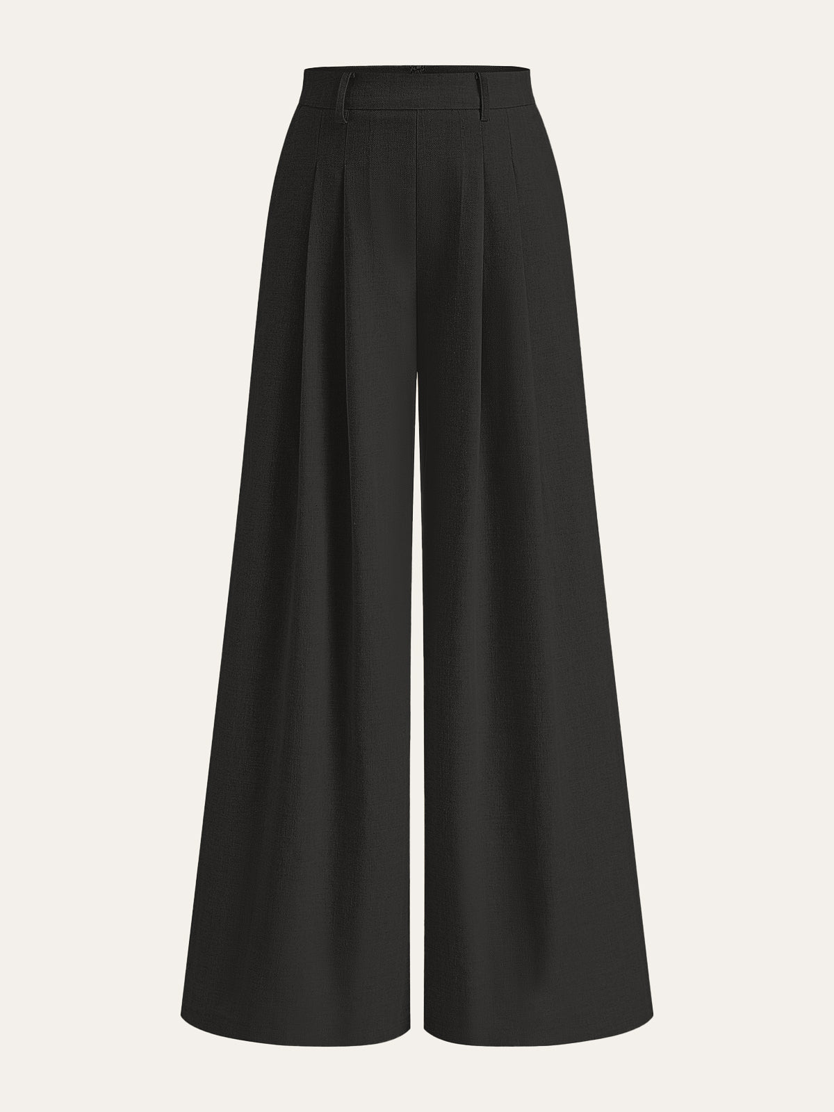 Linen Blend Wide-Leg Pants-Chicvia