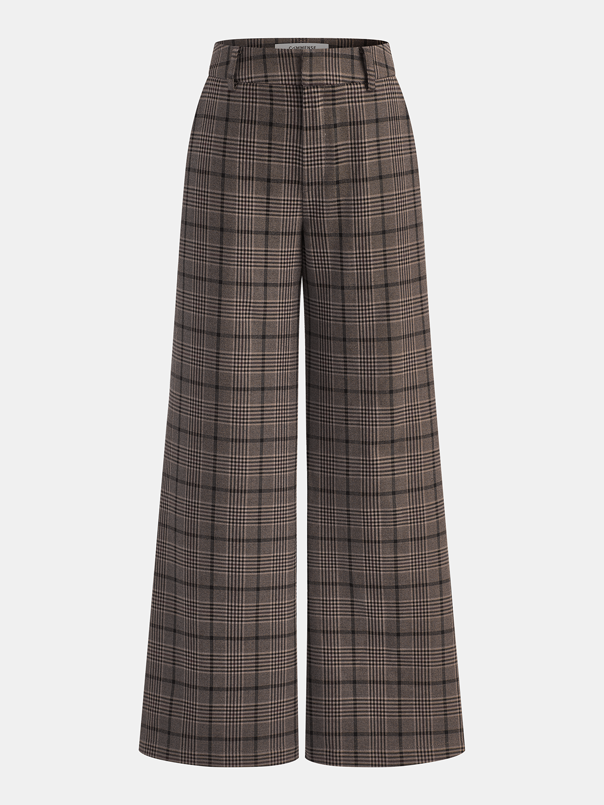 Plaid Wide-Leg Pants-Chicvia