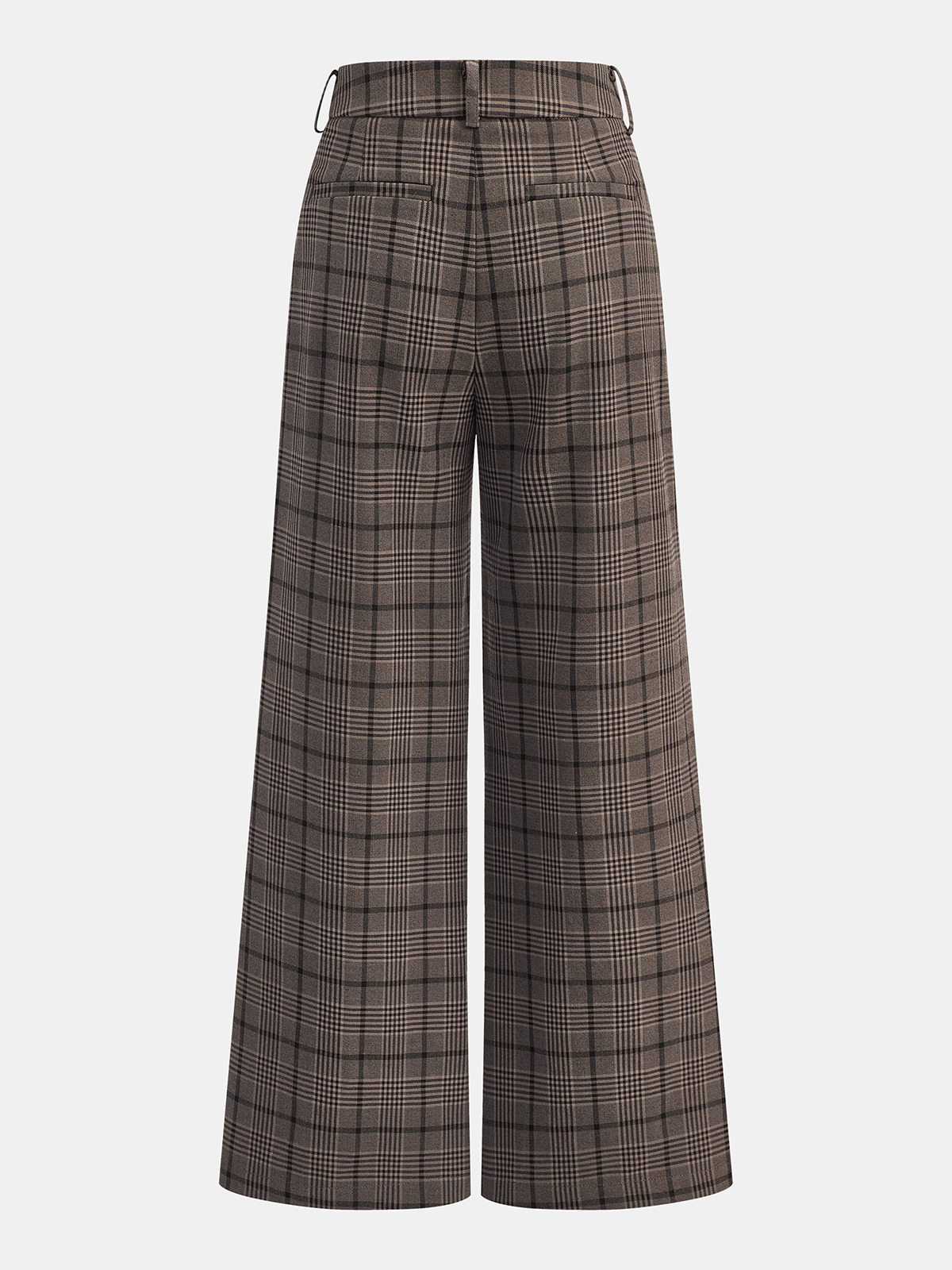 Plaid Wide-Leg Pants-Chicvia