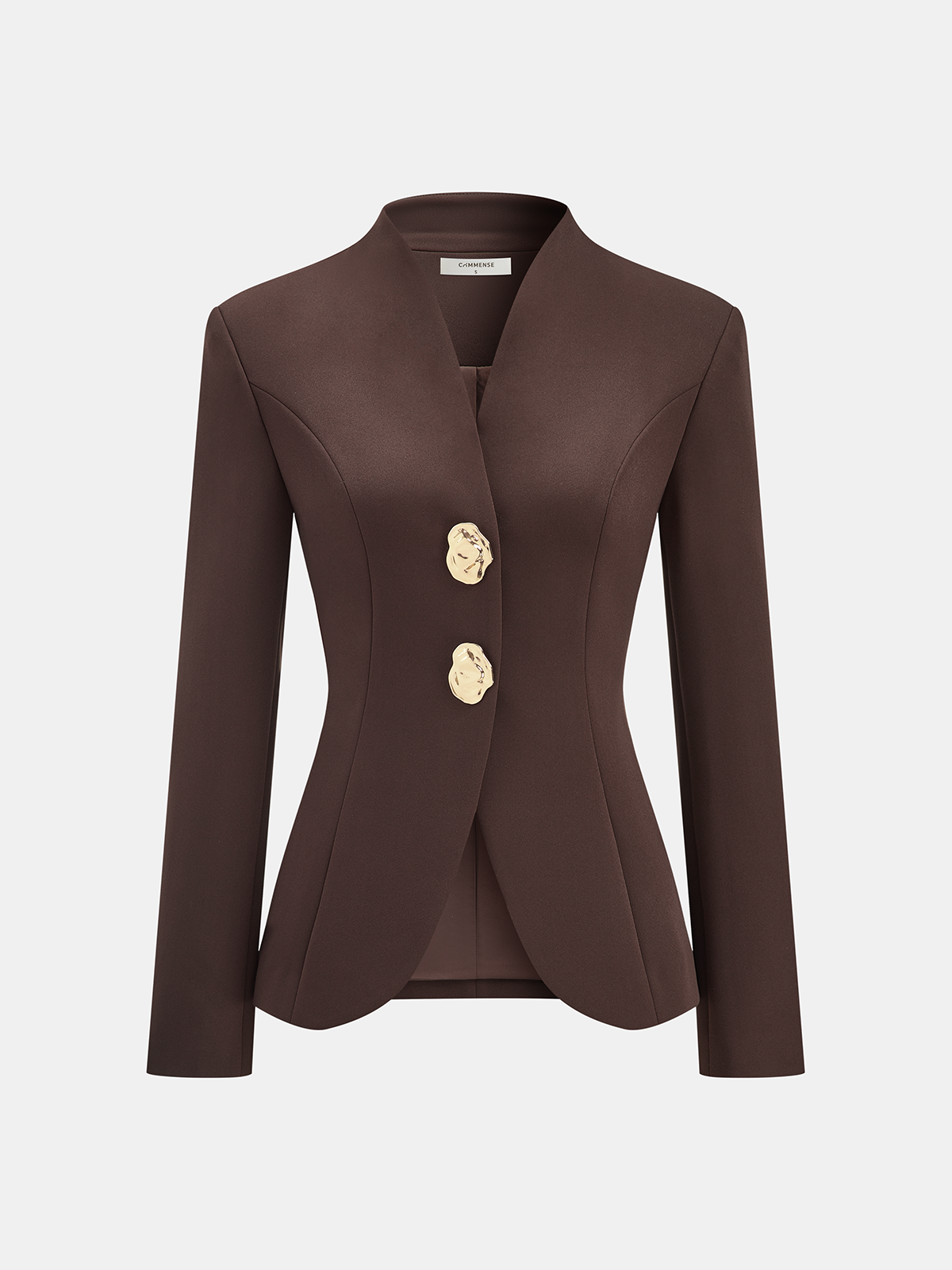 Metal Button Tailored Blazer-Chicvia