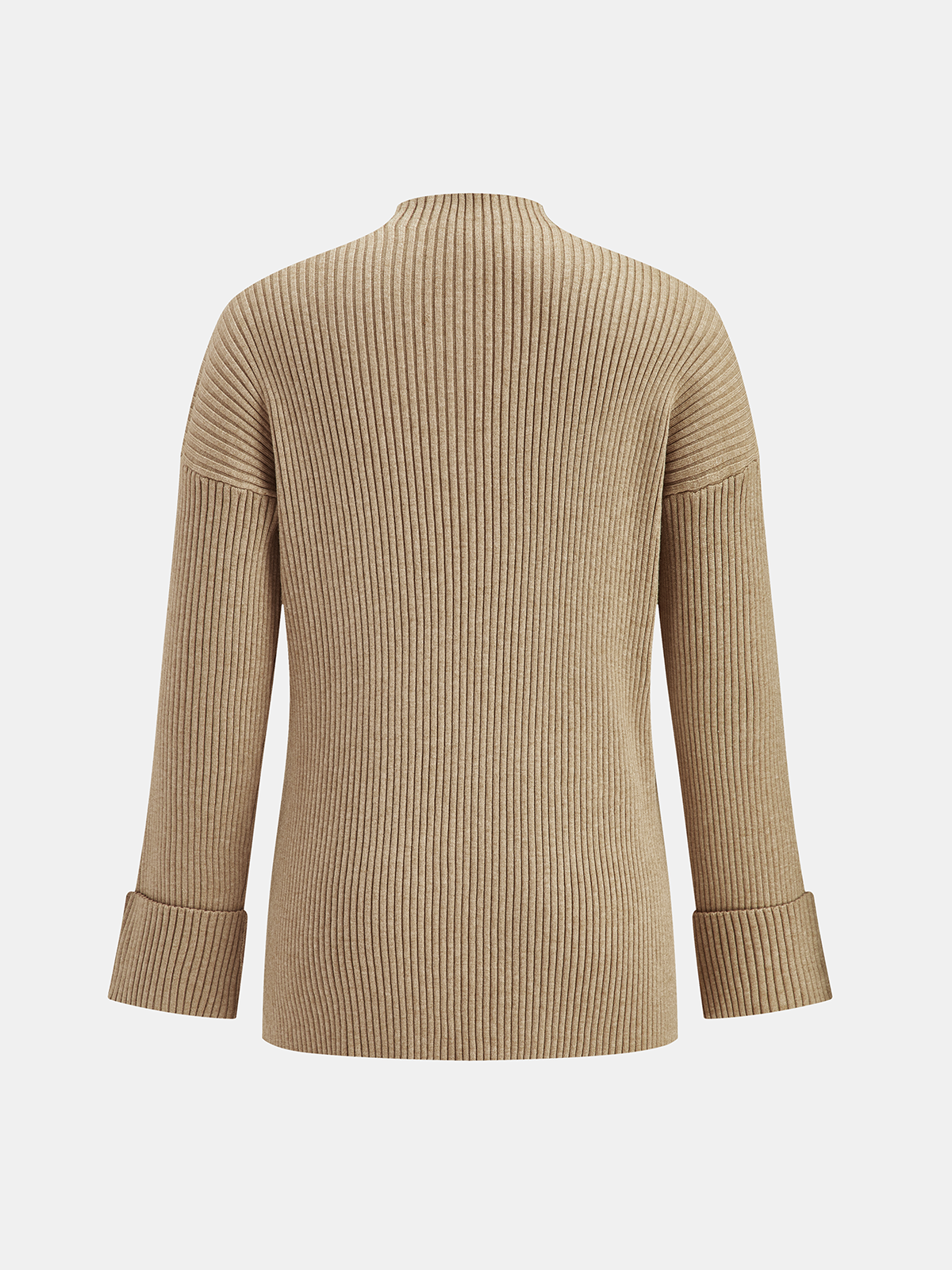 Ribbed Side-Slit Sweater & Midi Skirt Set-Chicvia