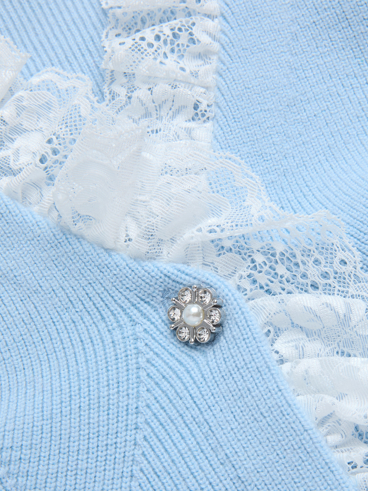 Cashmere Blend Lace Collar Belted Cardigan-Chicvia