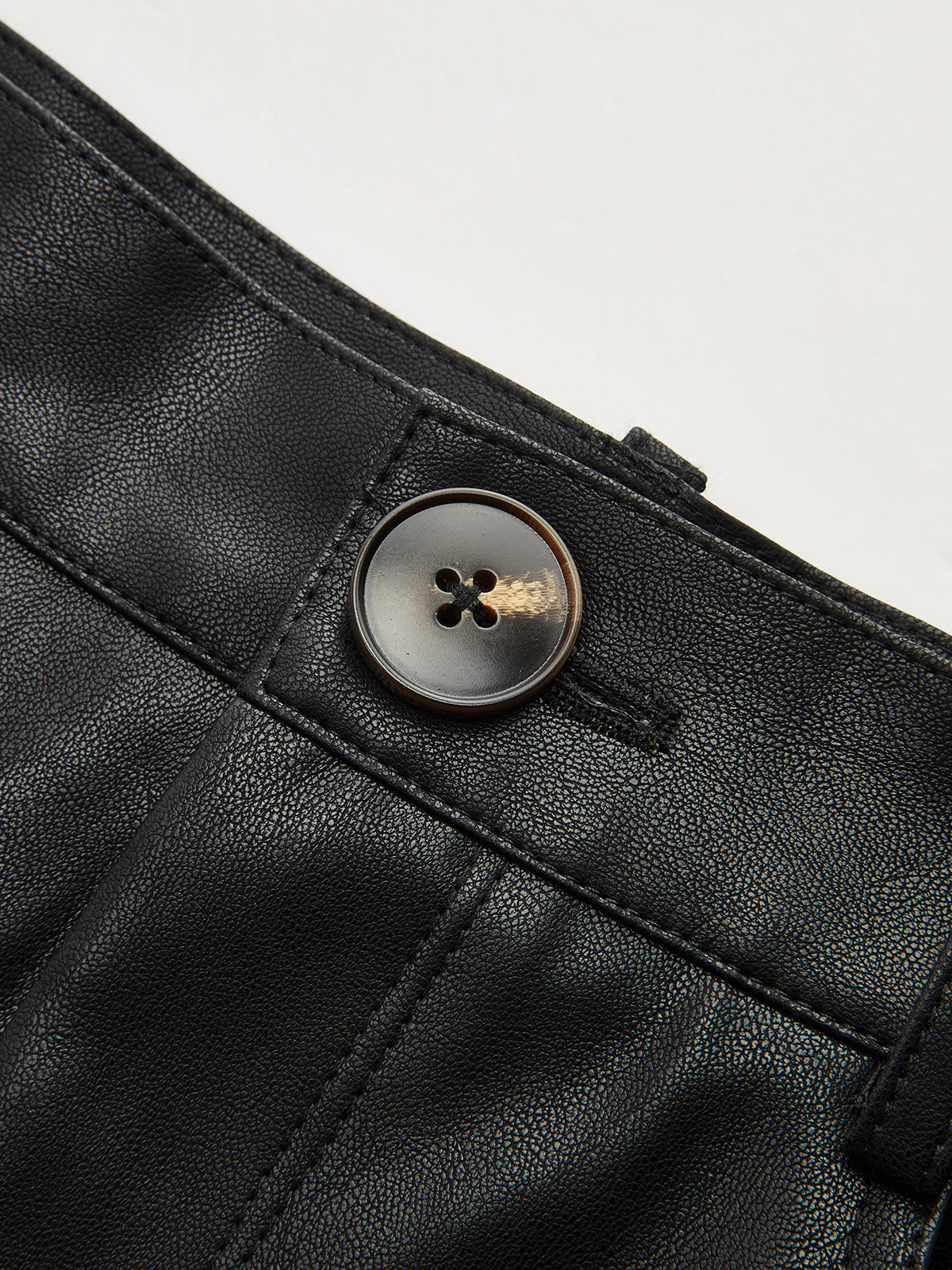 Faux Leather Panel Suede Effect Midi Skirt-Chicvia