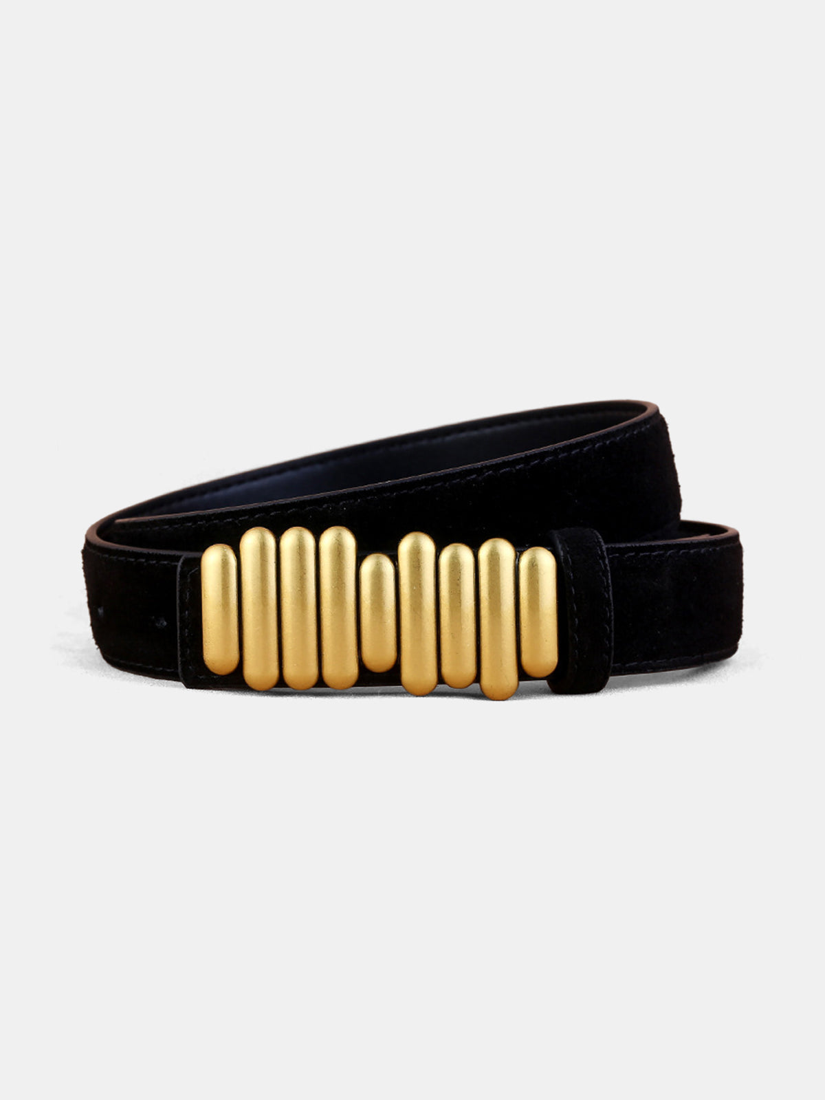 Multi-Bar Buckle Leather Belt-Chicvia