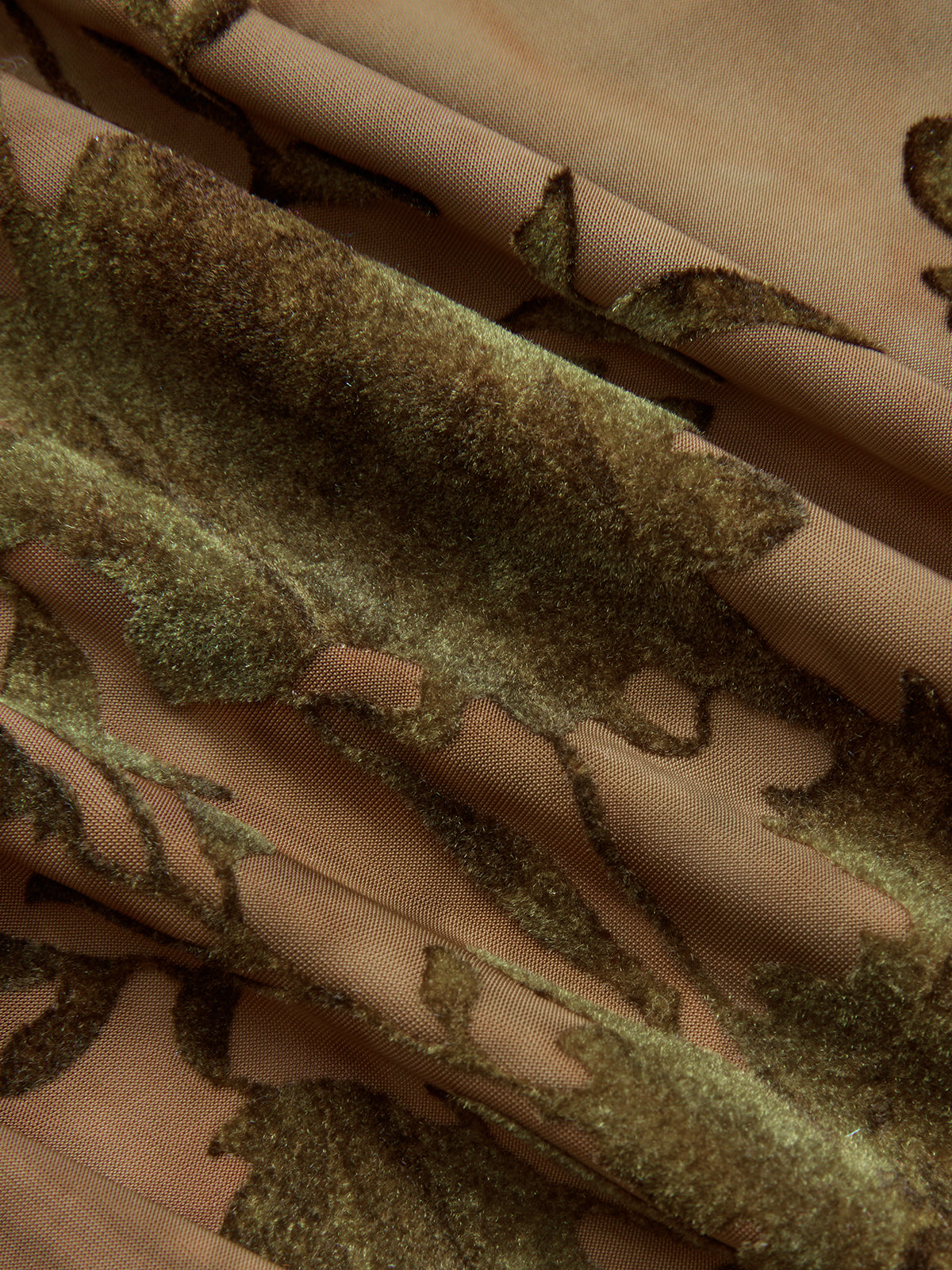 One-Shoulder Flocked-Floral Midi Dress-Chicvia