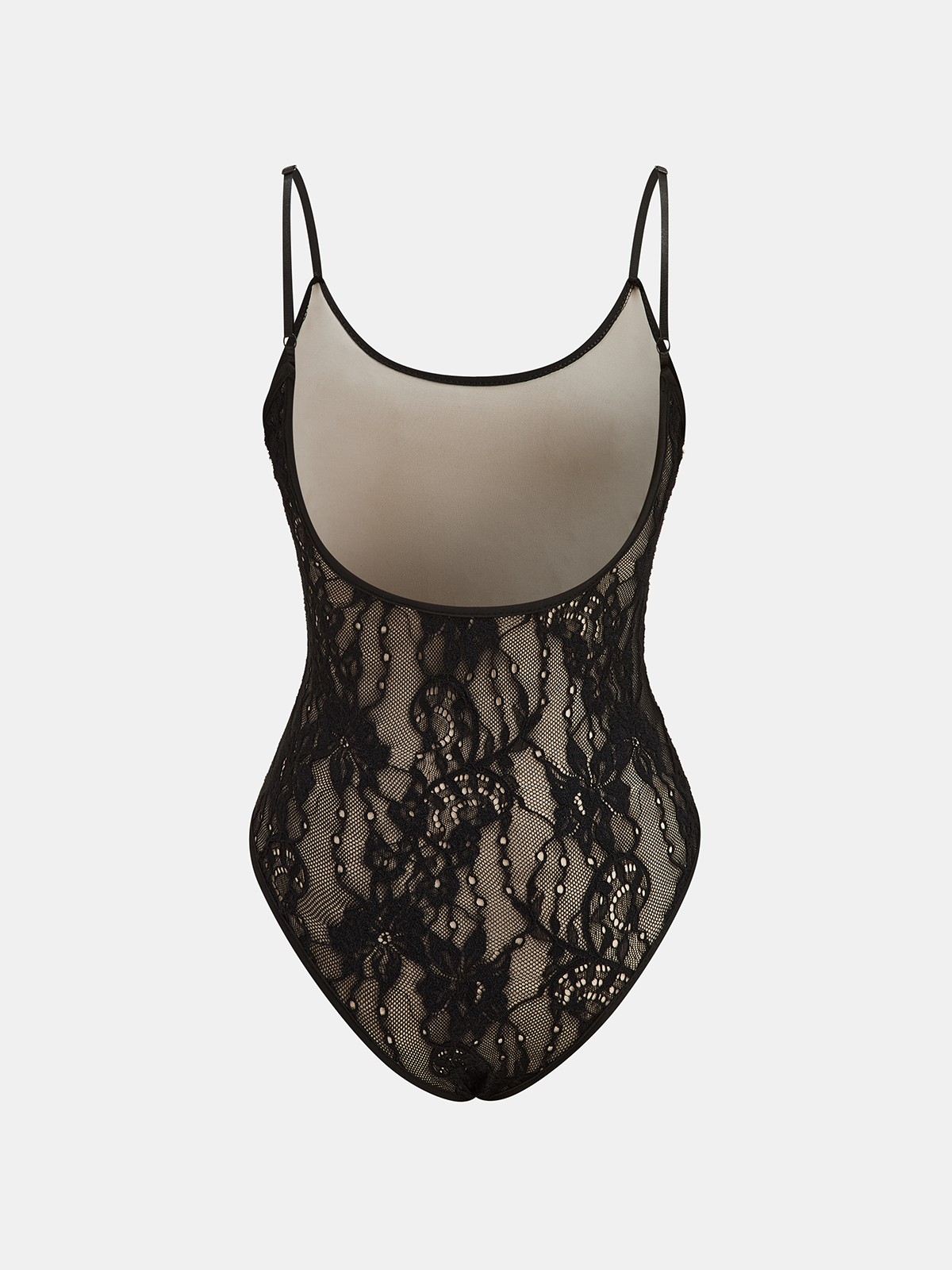Floral Lace Backless Cami Bodysuit-Chicvia