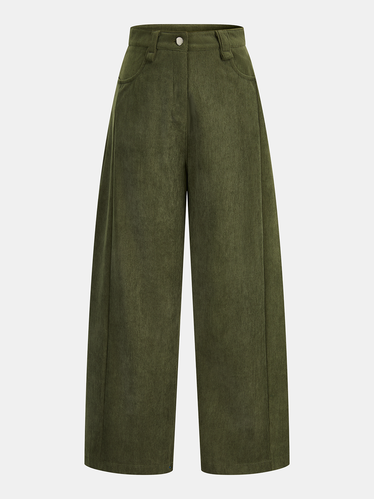 Corduroy High-Waist Wide-Leg Pants-Chicvia