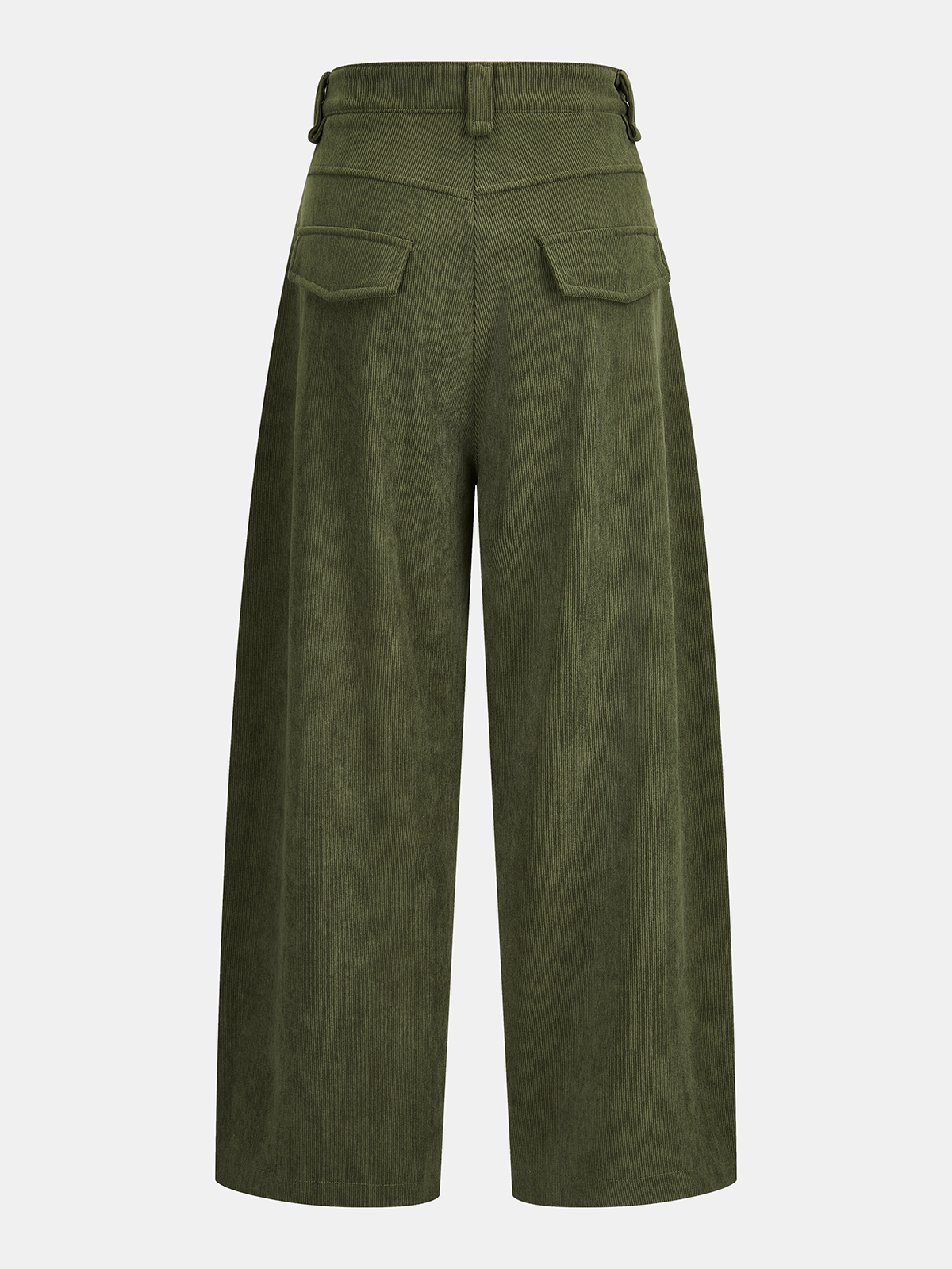 Corduroy High-Waist Wide-Leg Pants-Chicvia