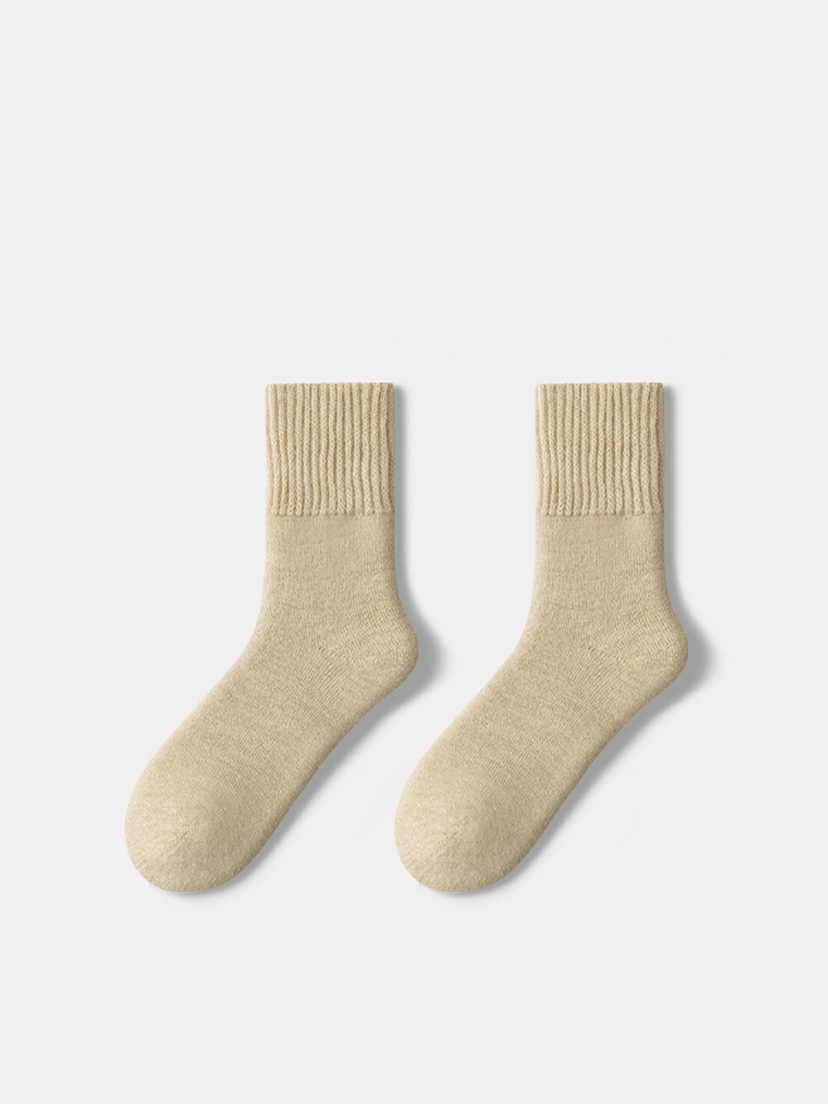 Fuzzy Wool-Blend Crew Socks-Chicvia