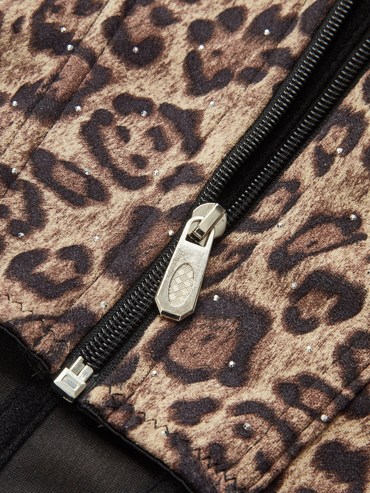 Leopard Print Studded Cami Corset Top-Chicvia