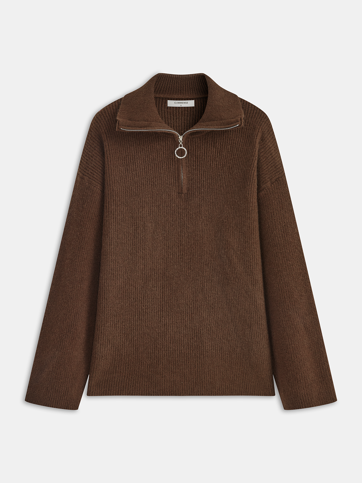 Half-Zip Sweater & Wide-Leg Pant Set-Chicvia