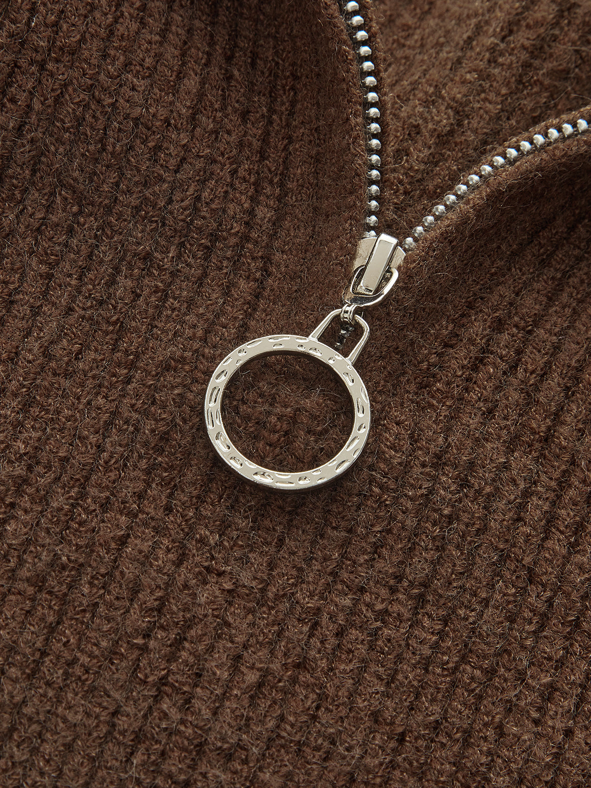 Half-Zip Sweater & Wide-Leg Pant Set-Chicvia