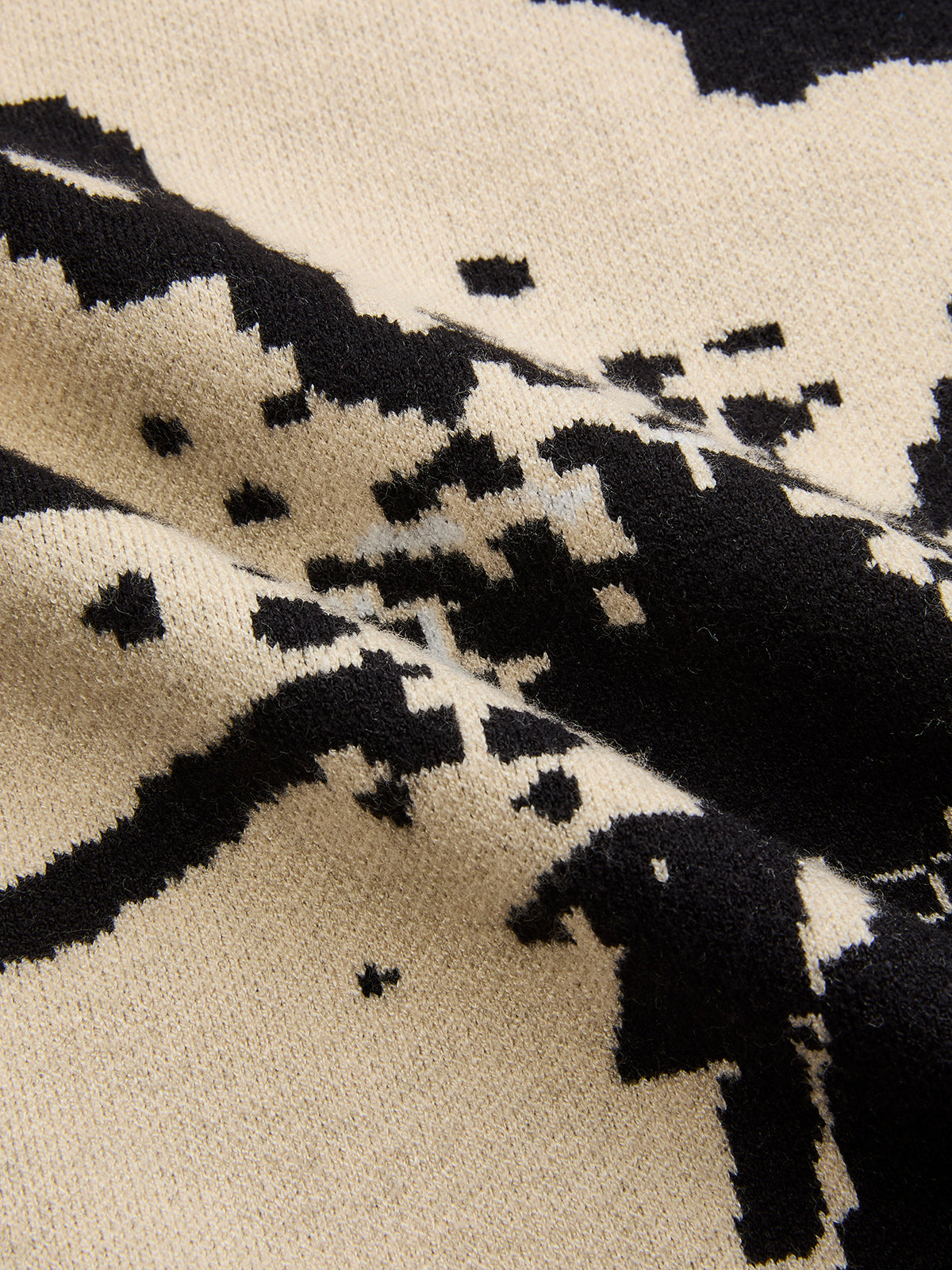 Floral Pattern Crew Neck Knit Sweater-Chicvia